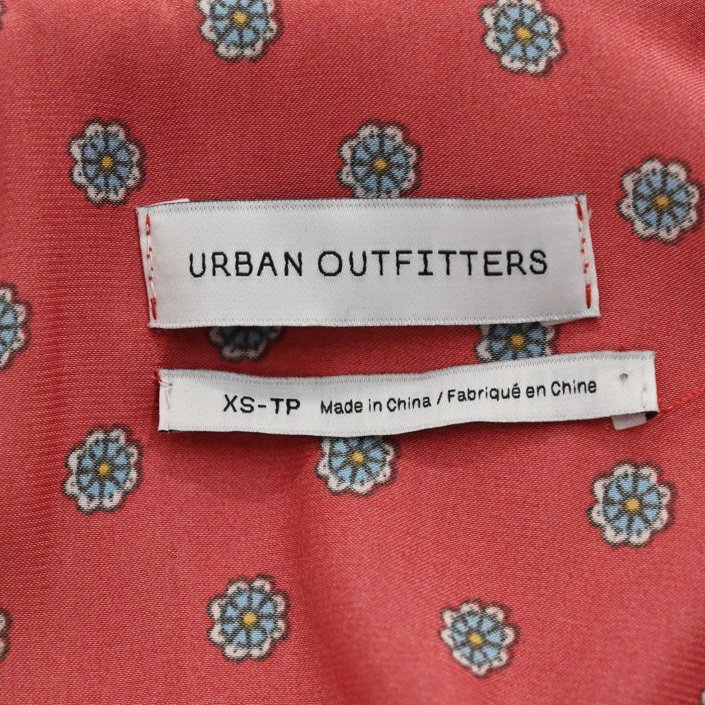URBAN OUTFITTERS Womens Red Floral Jumpsuit Size XS Romper Belt Boho Chic Retro