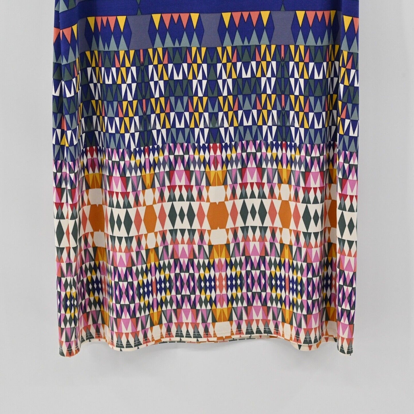 LEOTA Dress Womens Size XS Geometric Print Belted Scoop Neck 3/4 Sleeve Boho USA