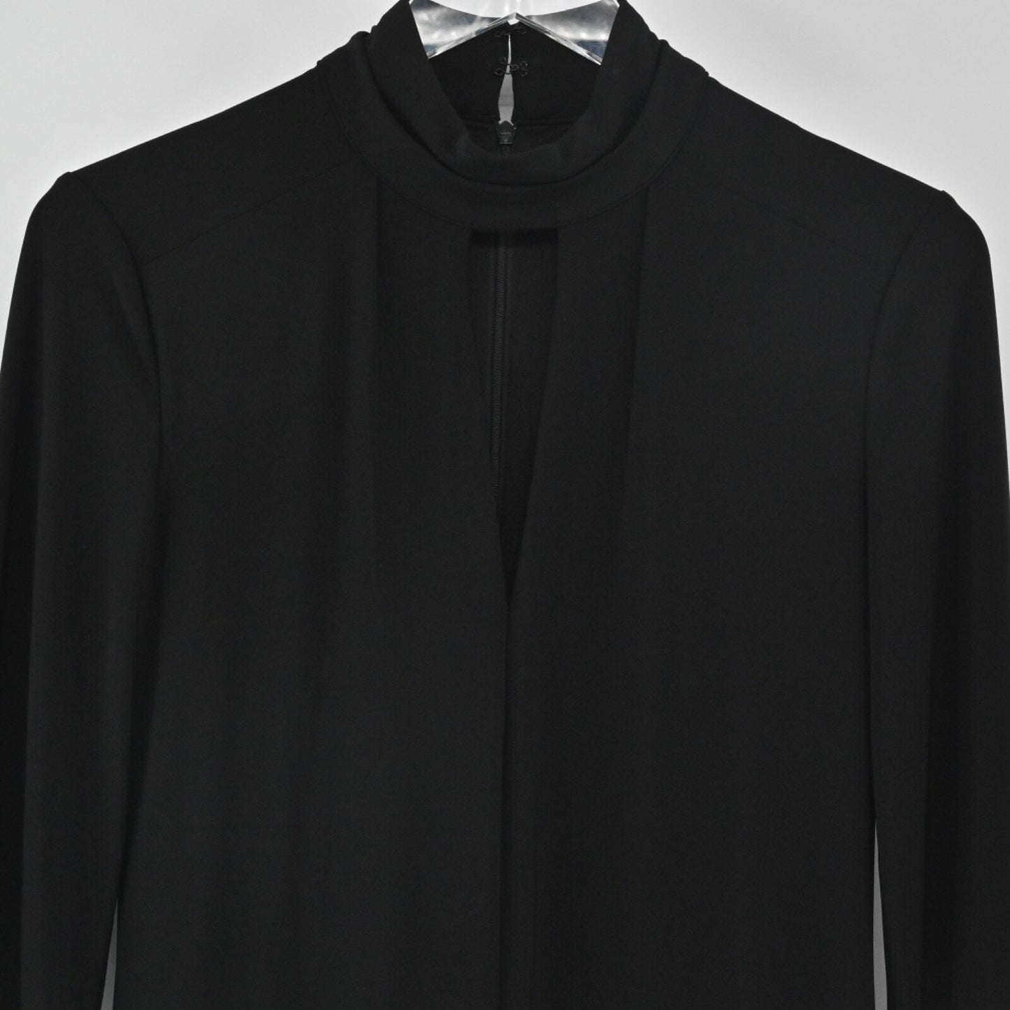 WHBM Mock Neck Knit Sheath Dress Size 2 Black Dark Romantic Whimsigoth Keyhole