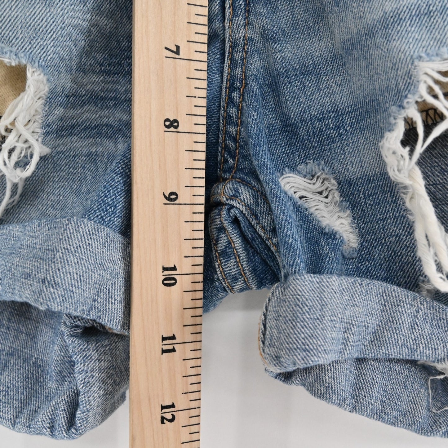 RAG BONE Womens Rebel Jean Shorts Size 25 Boyfriend Distressed Denim Cotton Boho