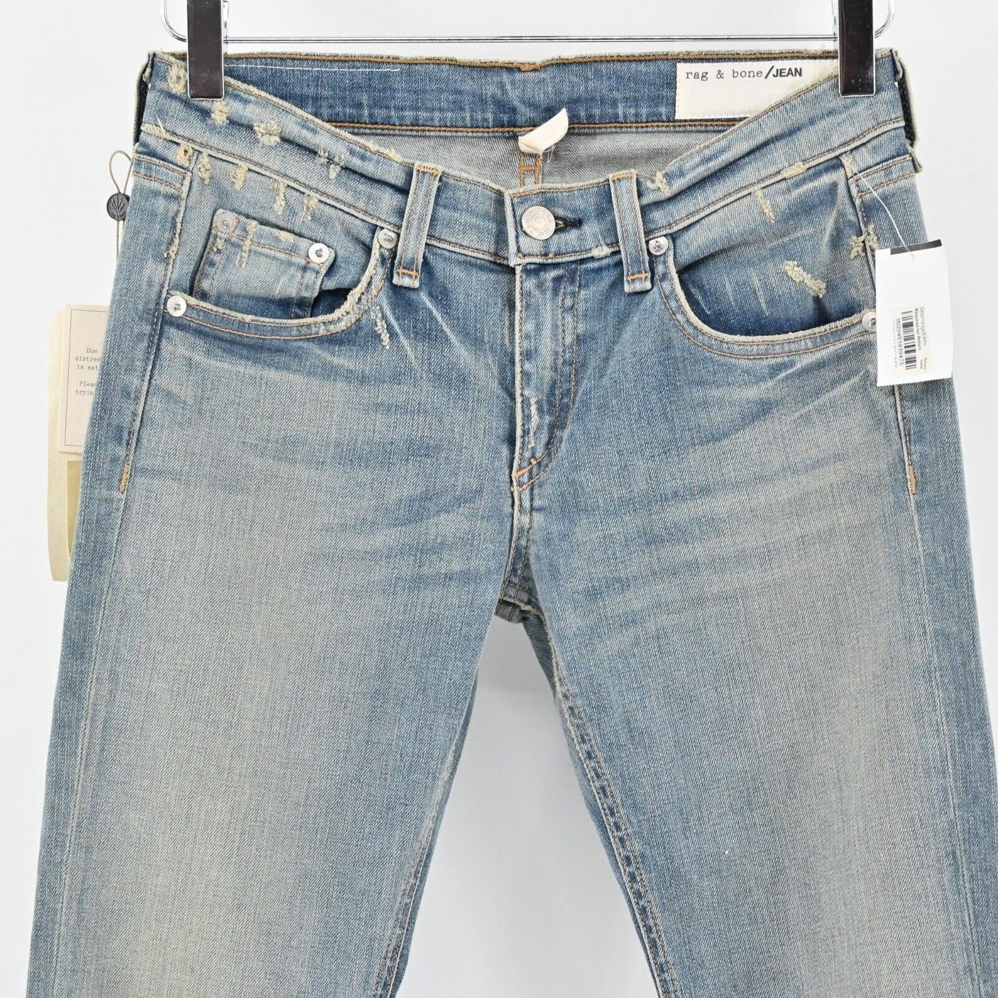 RAG BONE Jeans Womens Size 26 Light Wash Distressed Water Street Low Rise Skinny