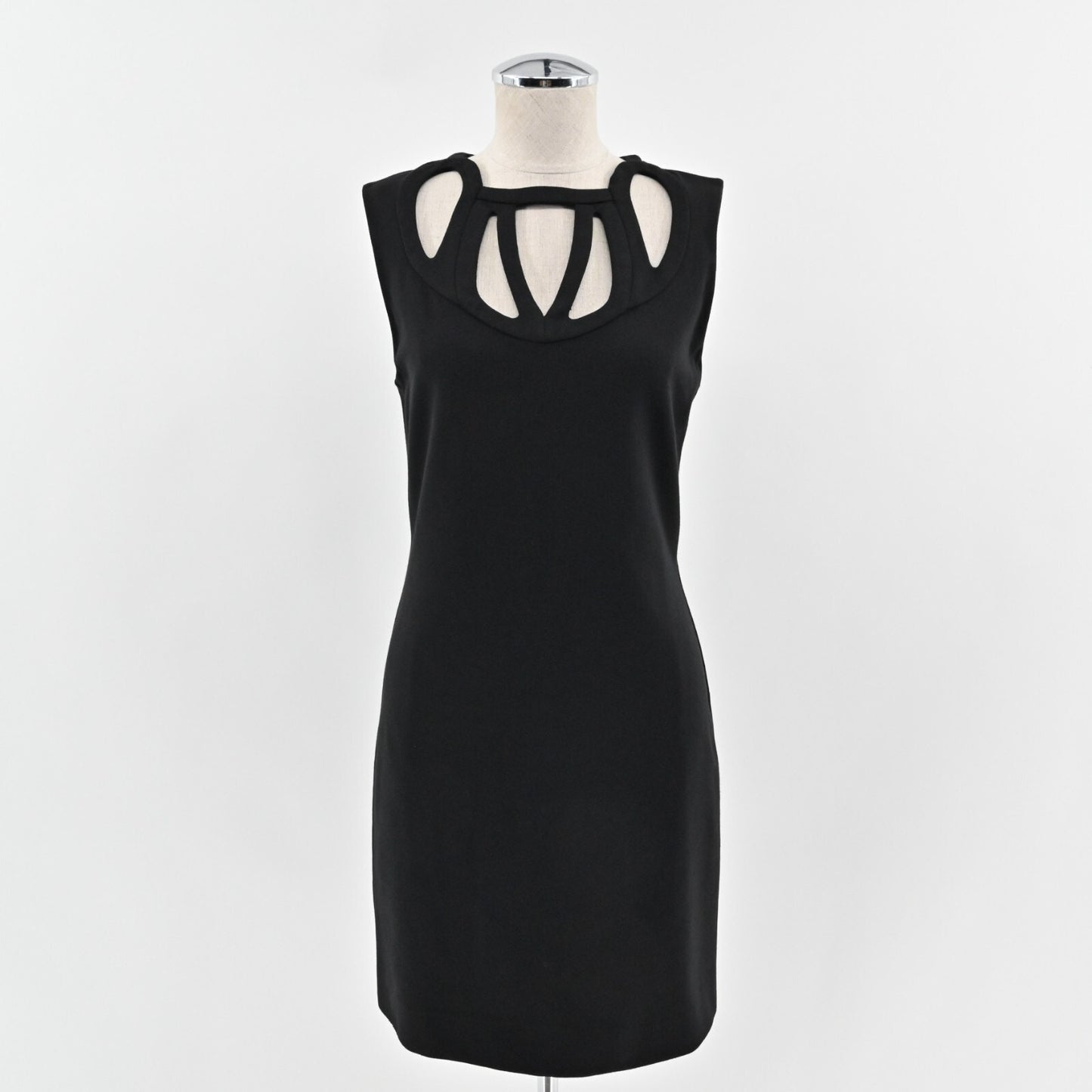 DIANE VON FURSTENBERG Amy Dress Size 6 Black Cut Out Sleeveless Classic Mini DVF