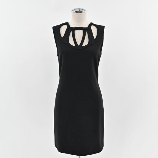 DIANE VON FURSTENBERG Amy Dress Size 6 Black Cut Out Sleeveless Classic Mini DVF