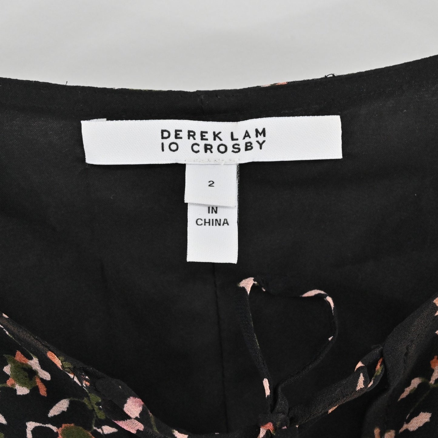 Derek Lam 10 Crosby Silk Chiffon Floral Print Dress Size 2 Cold Shoulder Lace Up