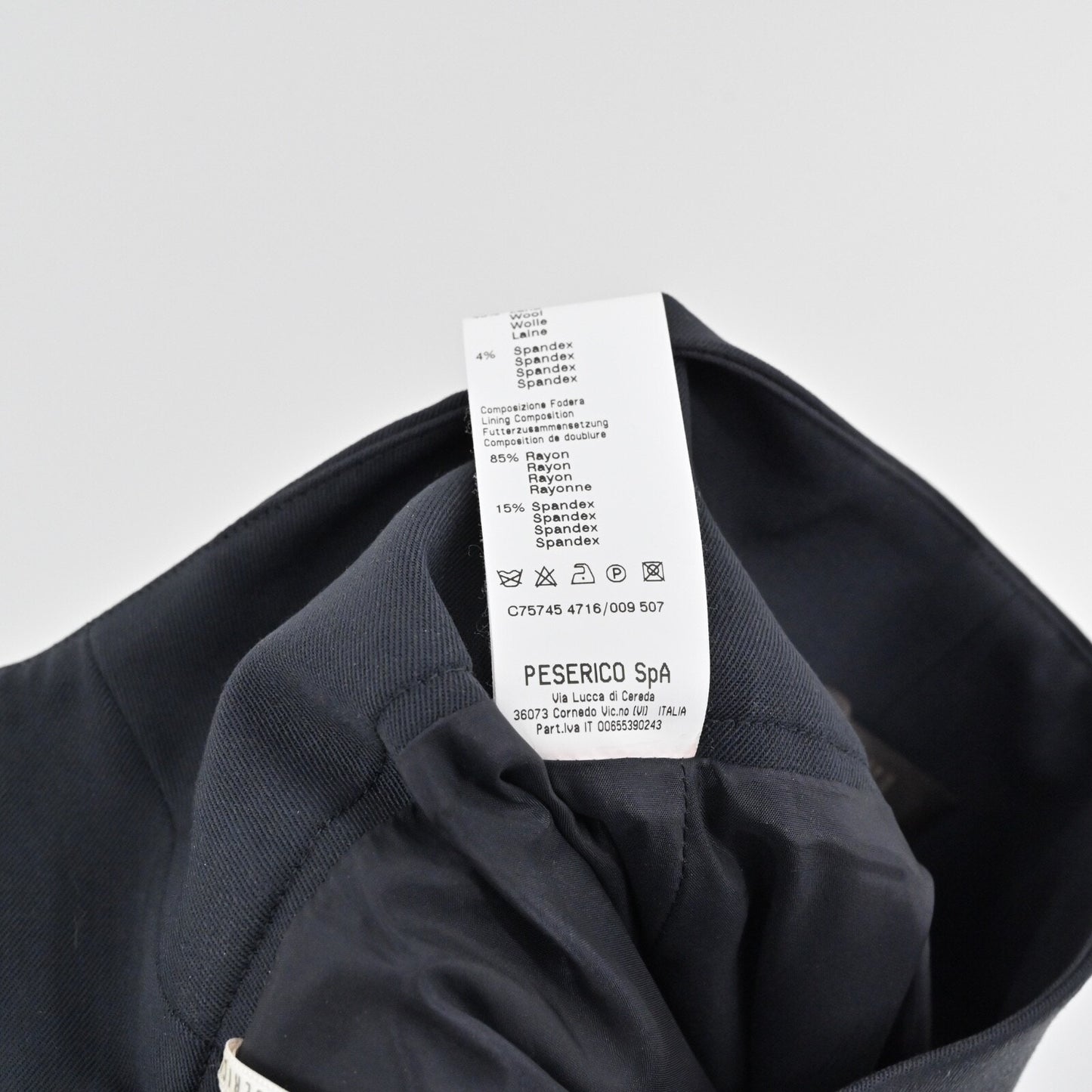 PESERICO SIGN Wool Skirt Size 46 Slate Blue Stretch Short Pencil Career Luxury