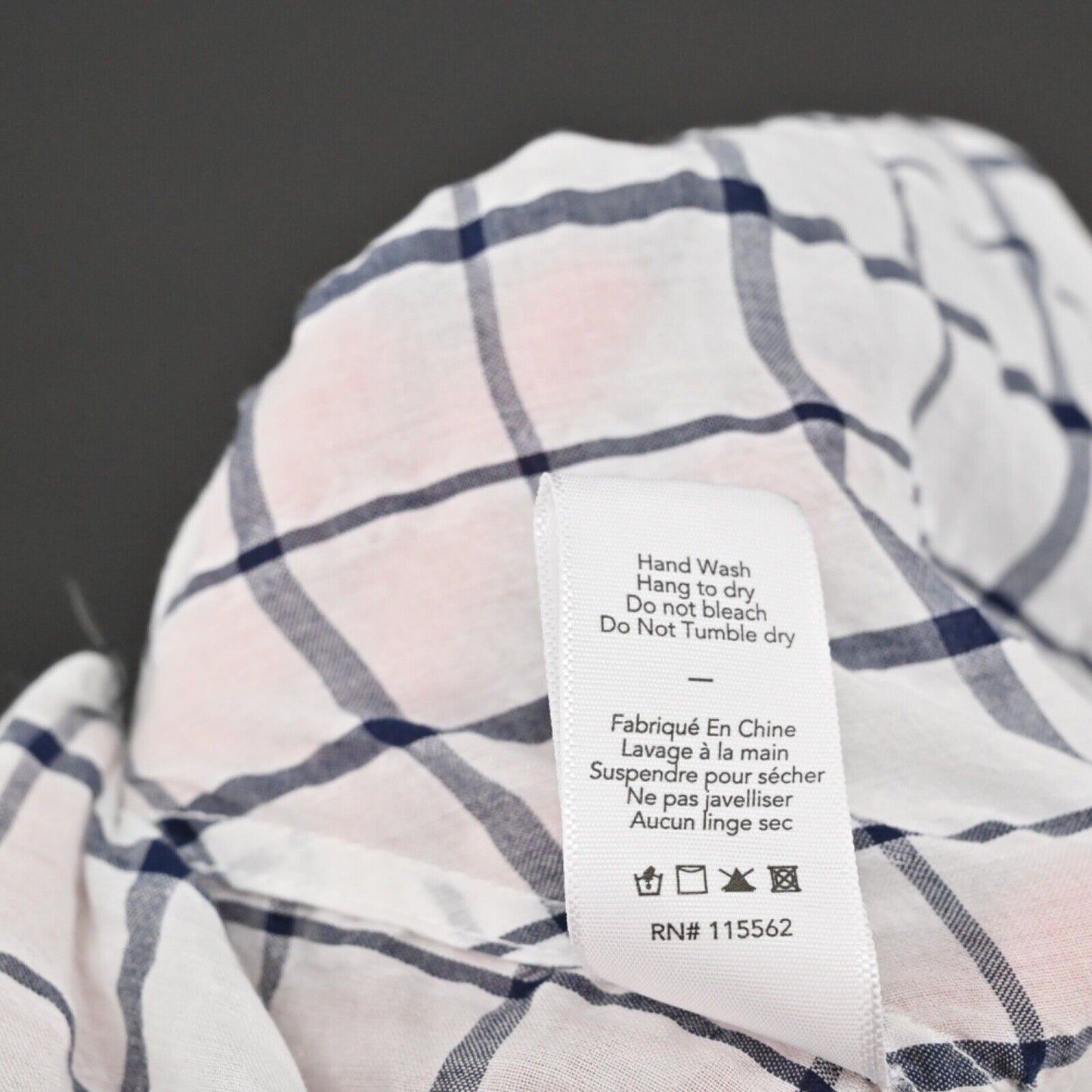 ELIZABETH JAMES Top Womens Sz XS Thatcher Button Down Shirt White Plaid Tie Back