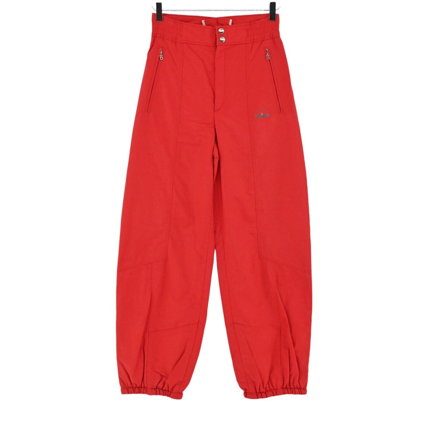 Vtg BOGNER Pants Womens Sz 8 Red Cotton Blend High Rise Tapered Snow Ski USA 80s