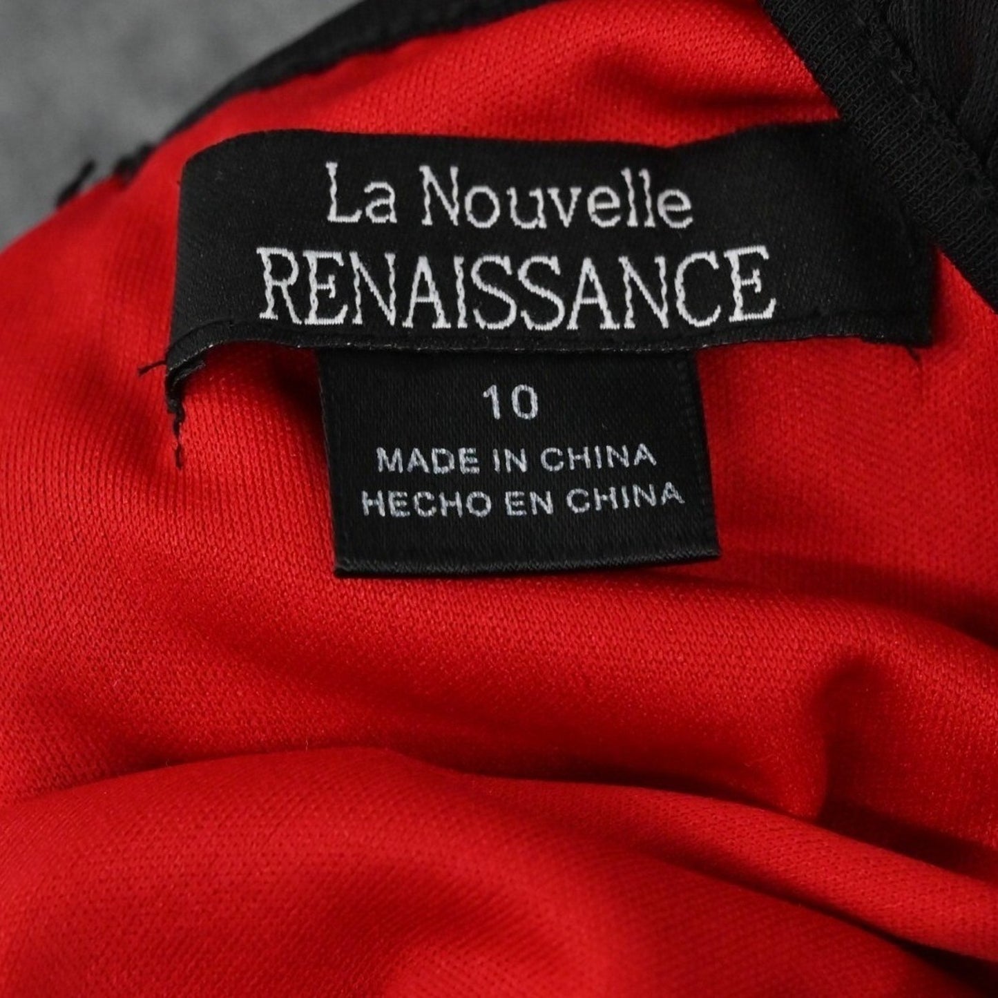 LA NOUVELLE RENAISSANCE Mesh Dress Size 10 Dark Romantic Black Red Embellished