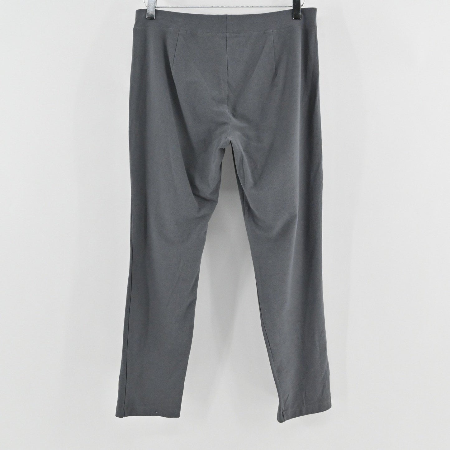 Eileen Fisher Washable Stretch Crepe Straight Pants Size S Gray Knit Lagenlook