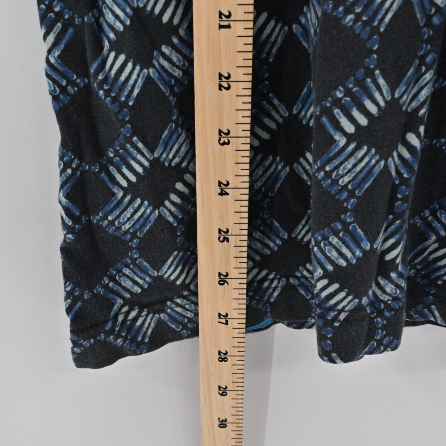 ROBERT GRAHAM T Shirt Mens Size L Blue Geometric Speed Limit Batik Skull Graphic