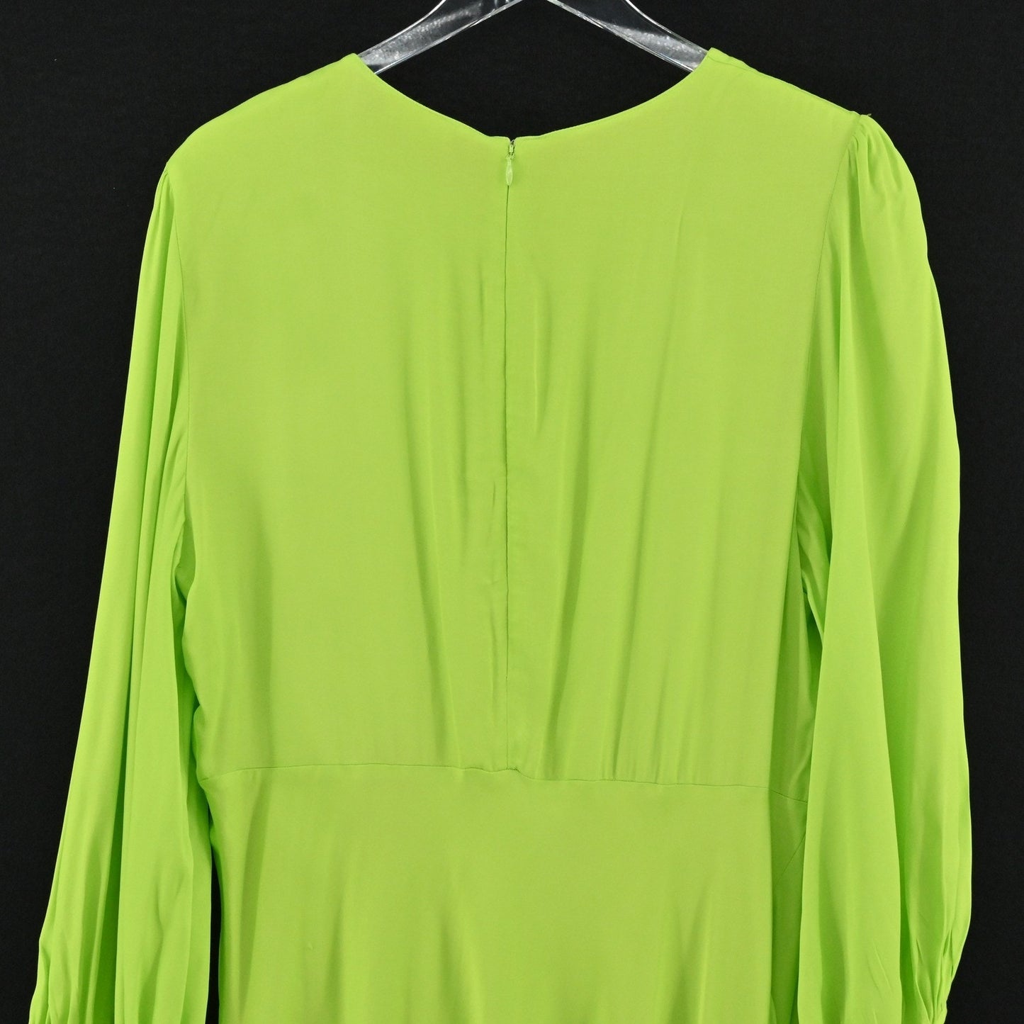 FARM Rio Lime Green Midi Dress Size 1X Cut Out Detail Long Sleeve Dopamine Boho