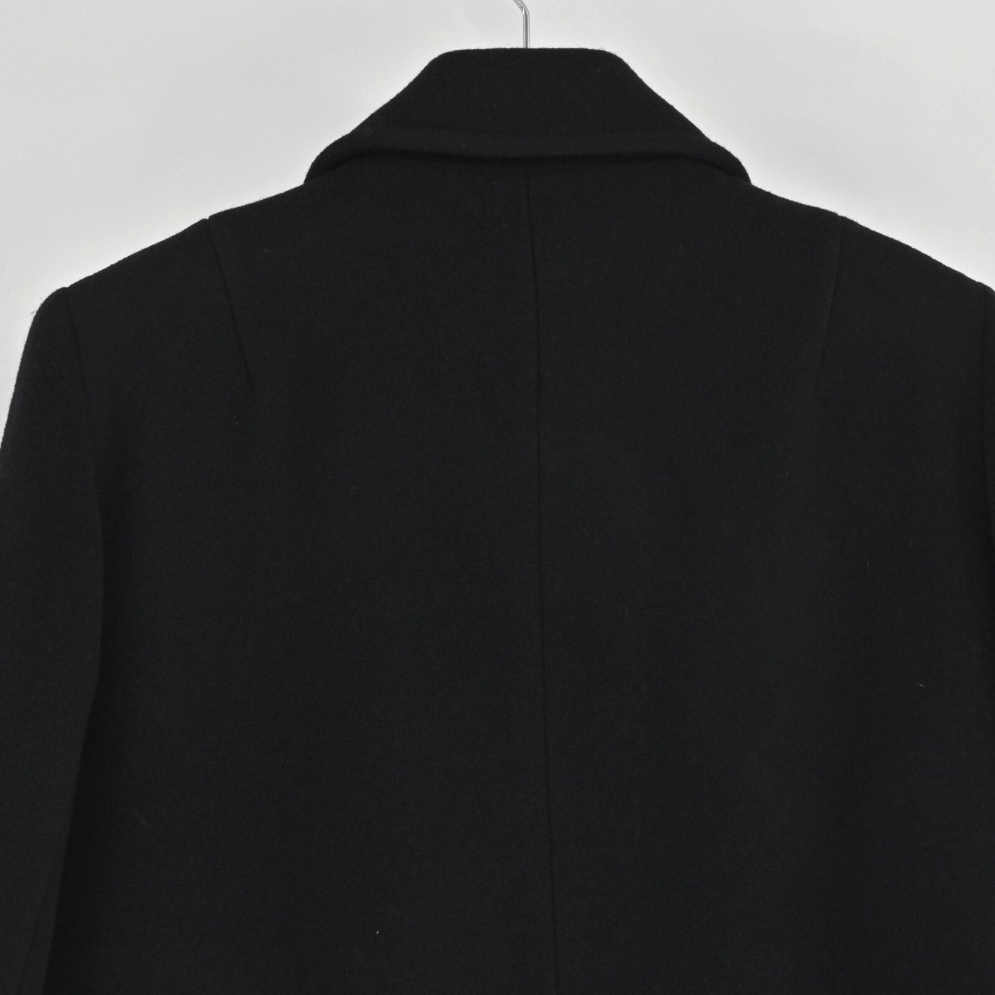 Vtg ANNE KLEIN Womens Wool Pea Coat Size XS Black Mid Double Breasted USA 90s