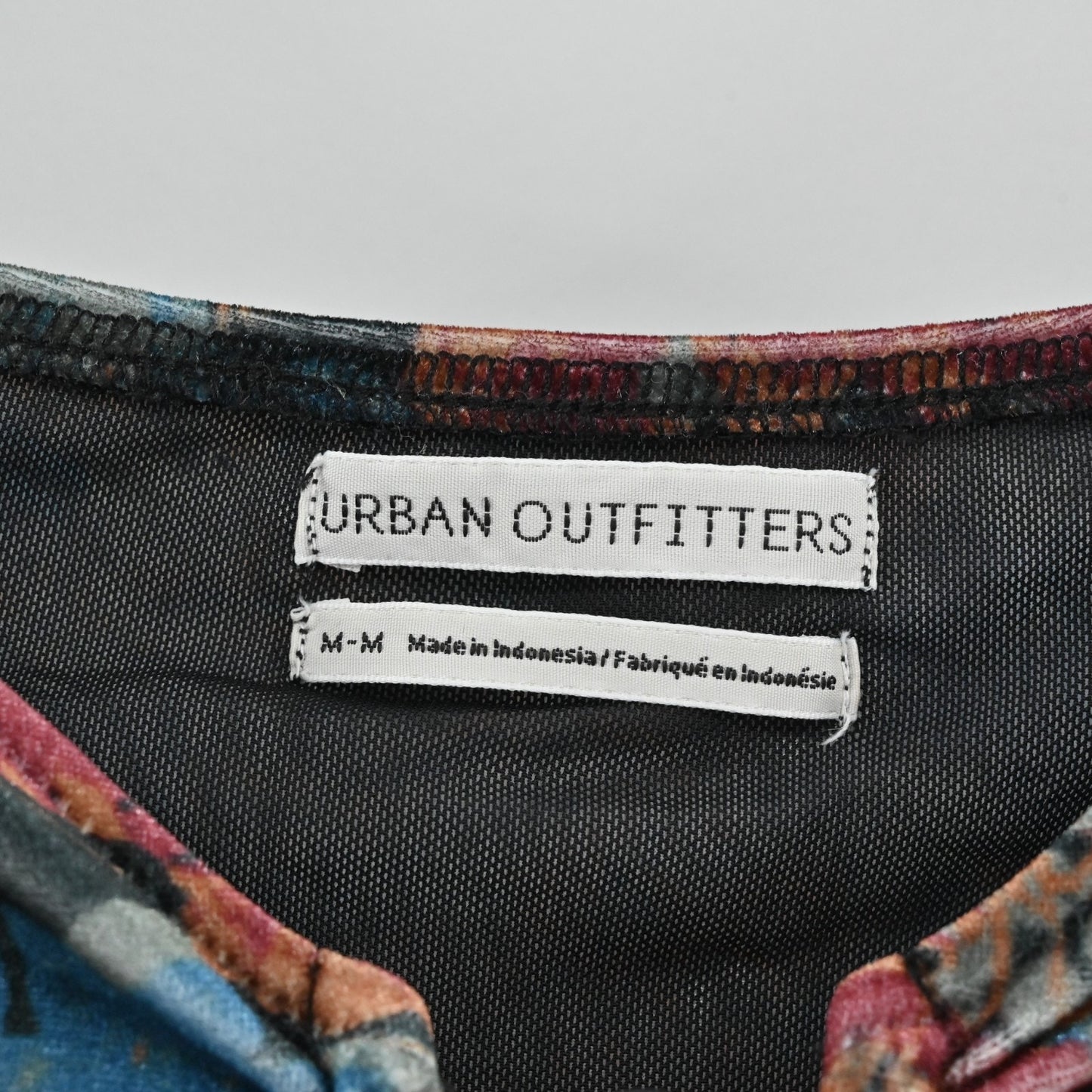 Urban Outfitter Womens Georgia Velvet Lace-Up Top Size M Dark Romantic Floral
