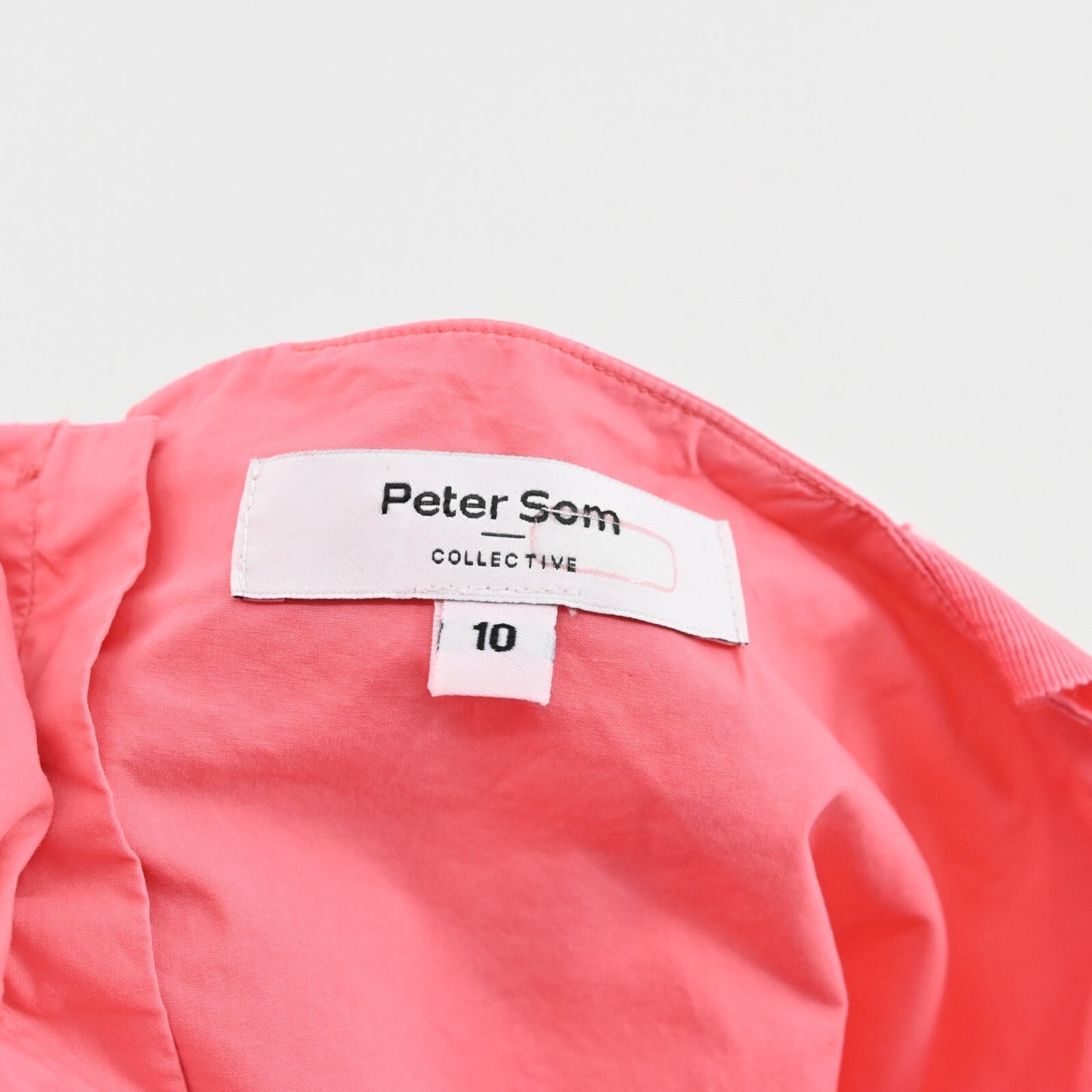 PETER SOM Pink Color Block Dress Size 10 Three Tier Sleeveless Tie Shoulder Midi