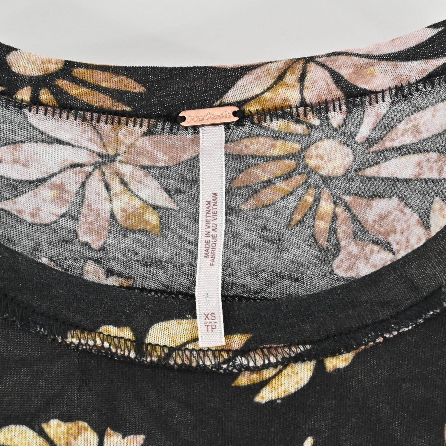 Free People Womens Madison Top Size XS Dark Floral Sleeveless Baby Doll Tiered