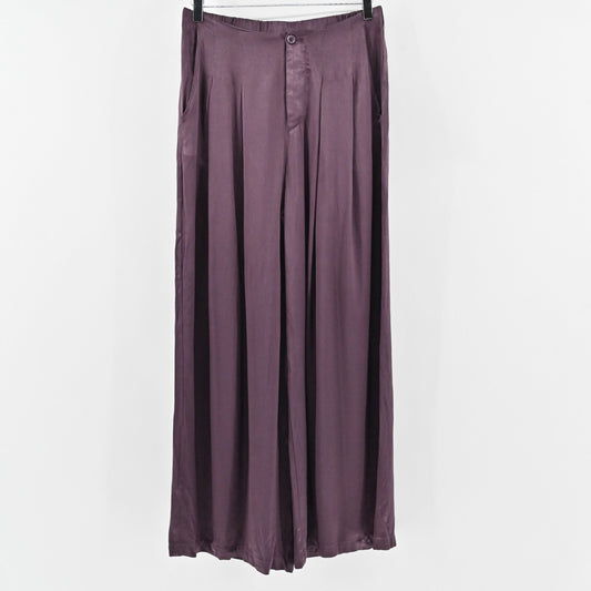 YOUNG FABULOUS BROKE Womens Wide Leg Pants Size S Plum Pleated Flowy High Rise