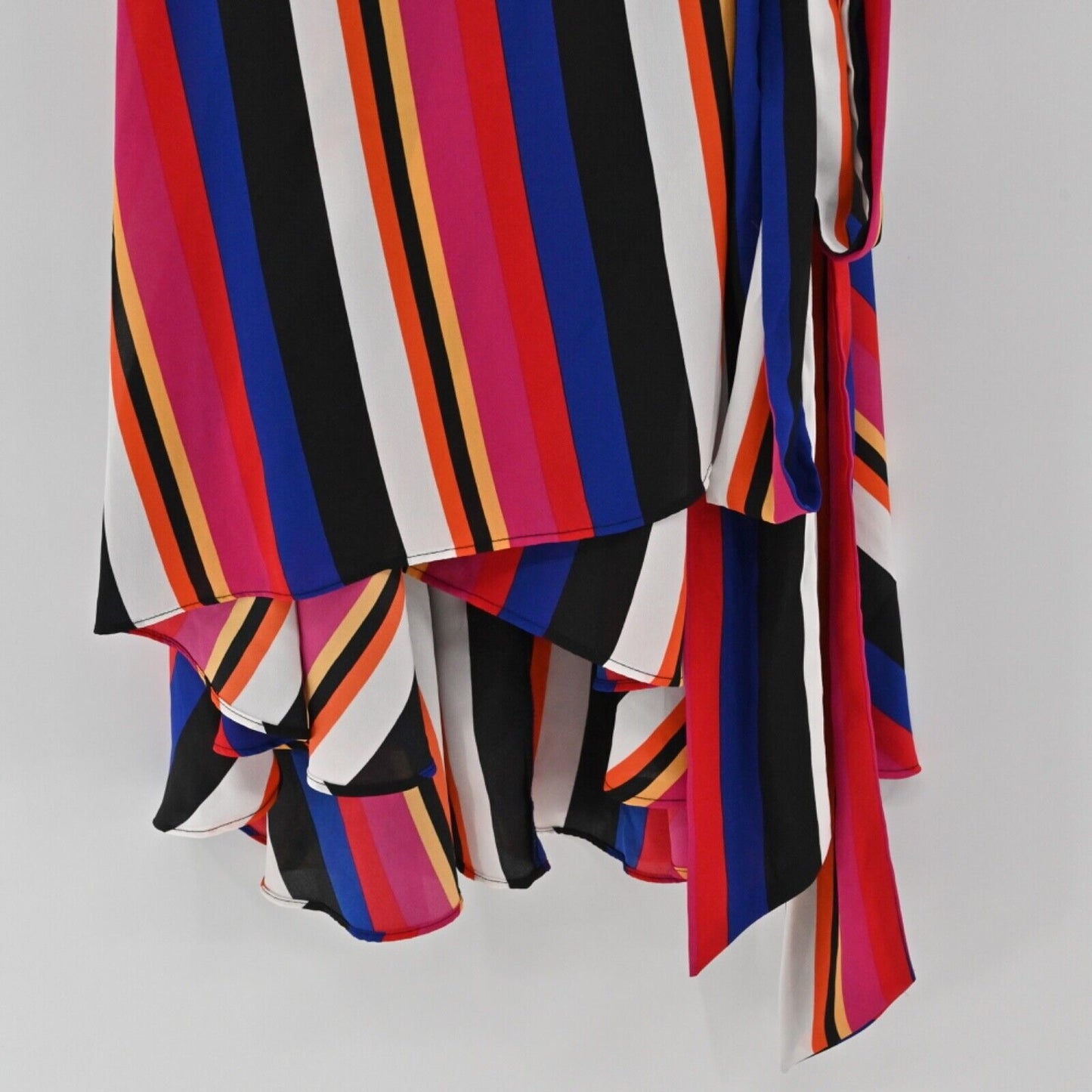 CITY CHIC Dress Womens Size L/20 Stripe VNeck Spaghetti Strap Embracing Wrap NEW