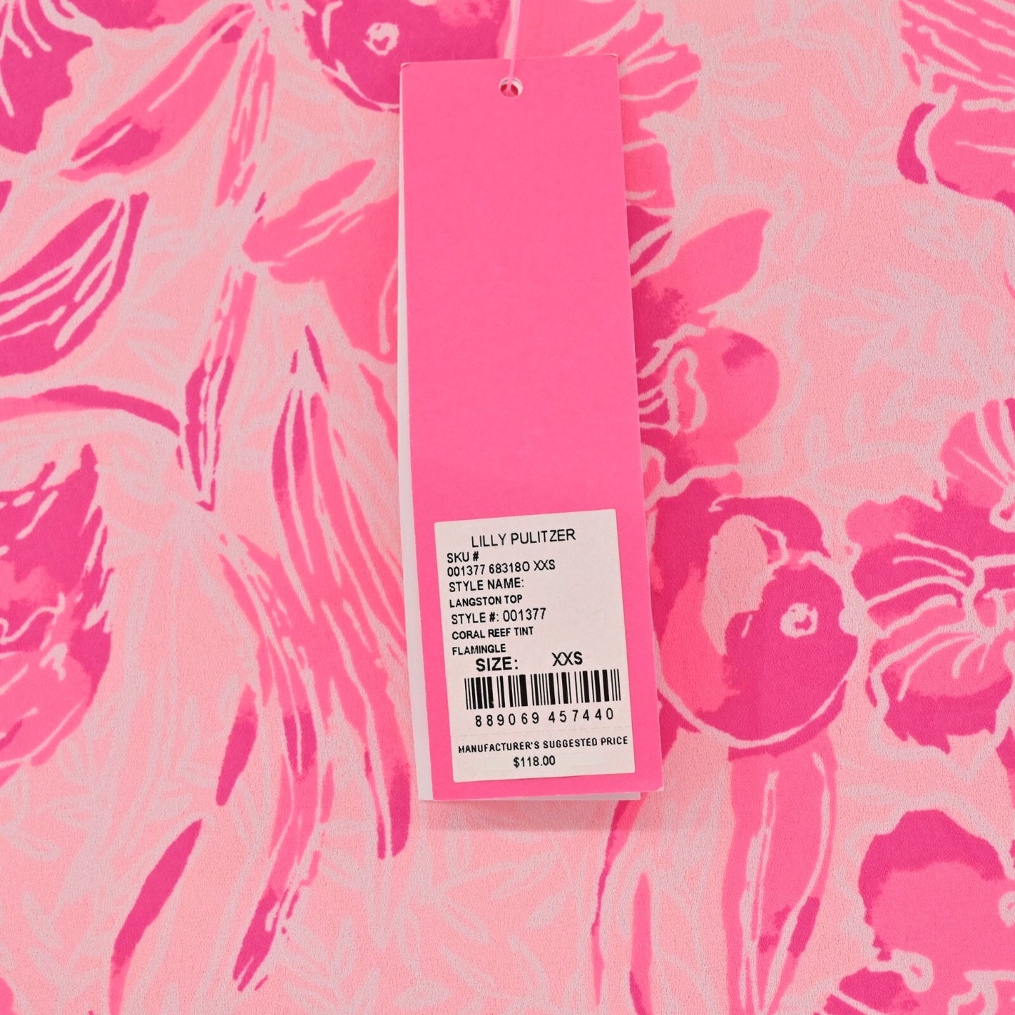LILLY PULITZER Womens Langston Top Size XXS Coral Reef Tint Flamingle Vacation