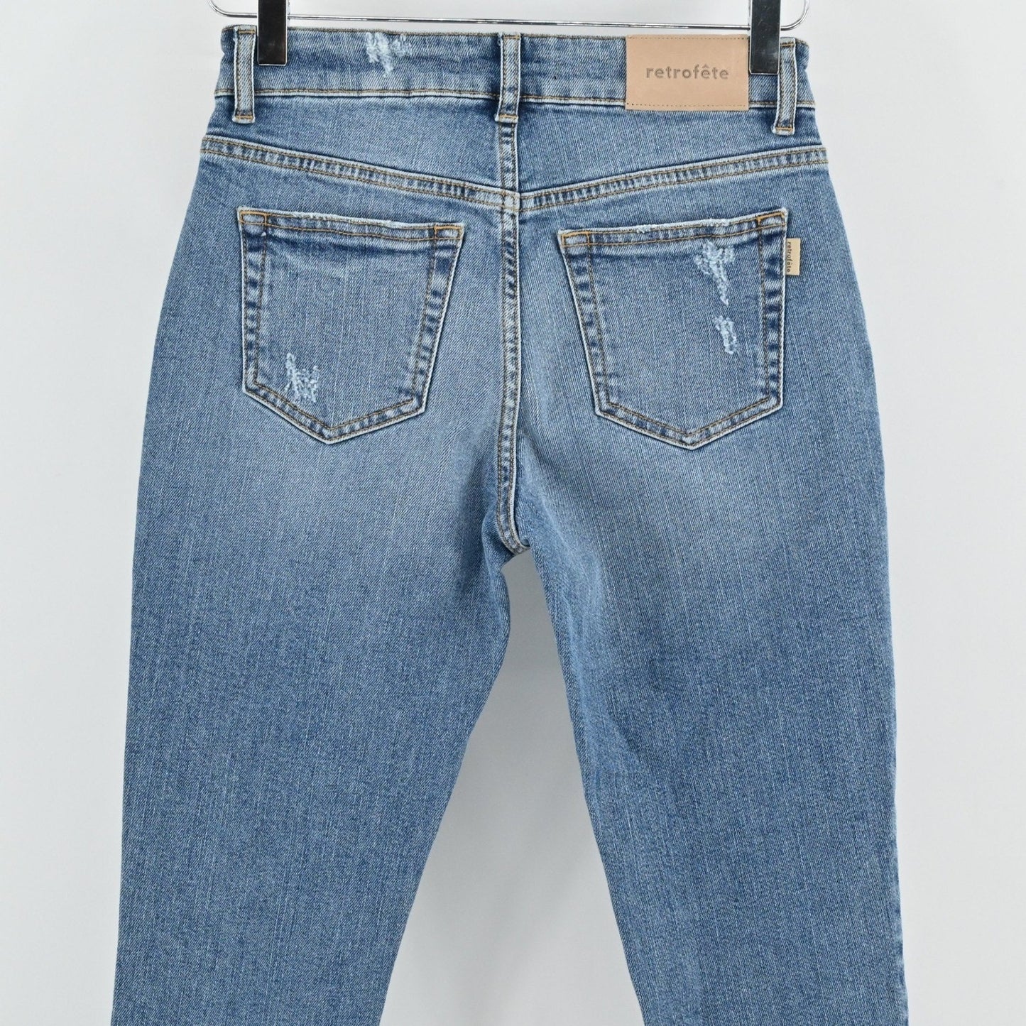 Retrofete Womens Presley Jeans Size 26 Bailey Flare High Rise Distressed Denim