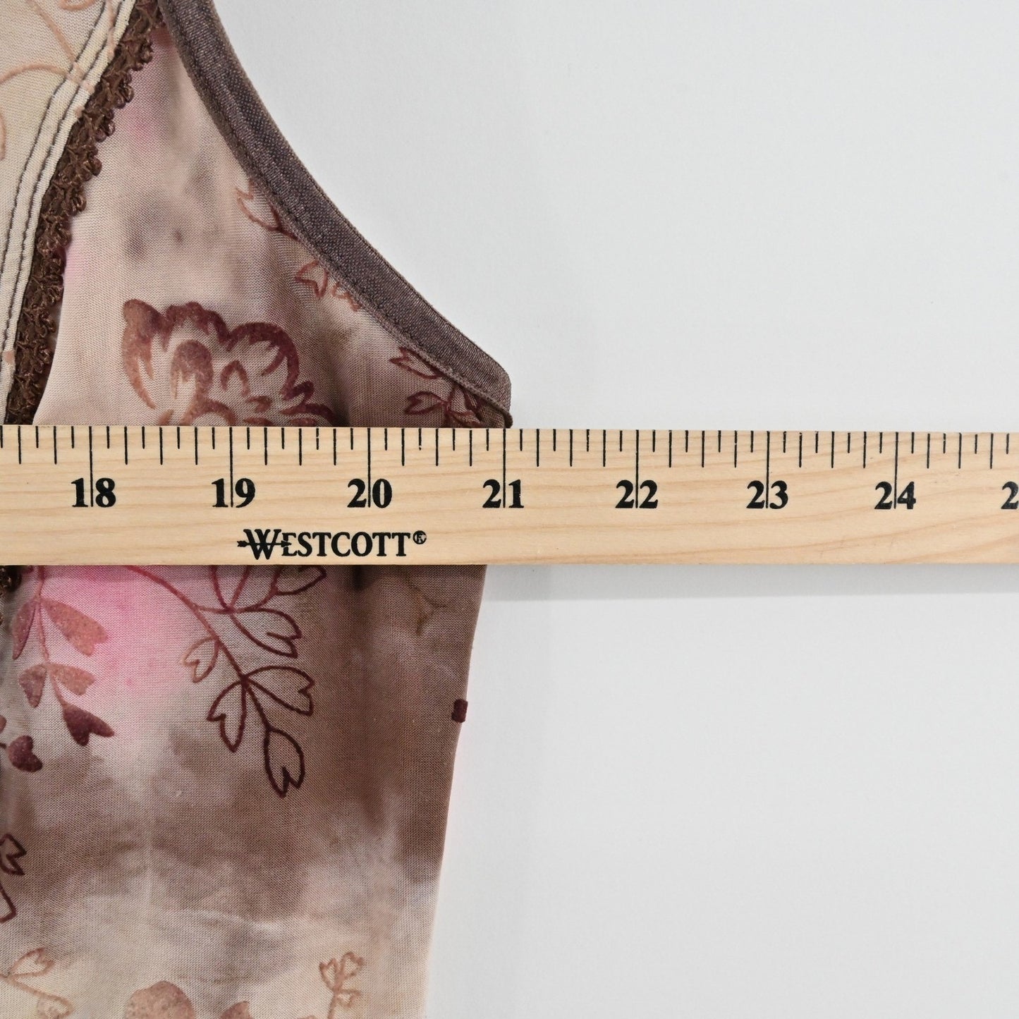 Vtg Y2k Sami Jo Burnout Velvet Top Womens Sz M Corset Floral Brown Pink Tie Dye