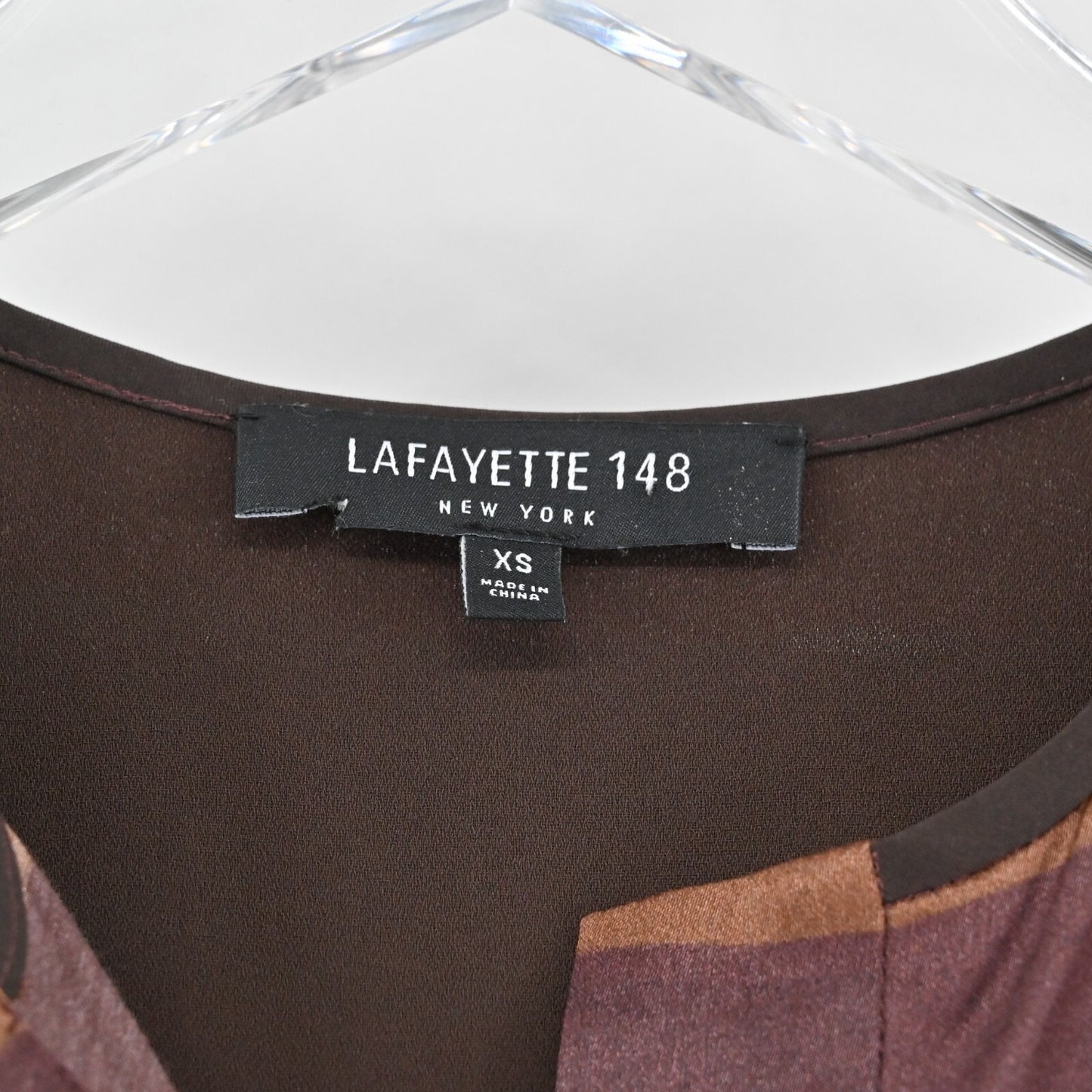 LAFAYETTE 148 Womens Top Size XS Prisha Autumn Stripe Tunic Blouse Rust Capsule