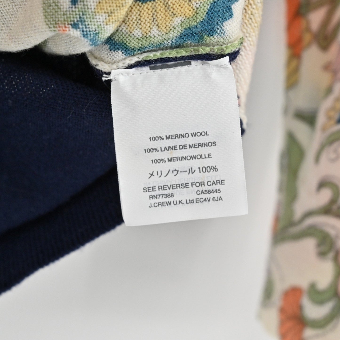 J Crew Womens Floral Merino Wool Sweater Size S Retro Twee Whimsical Romantic