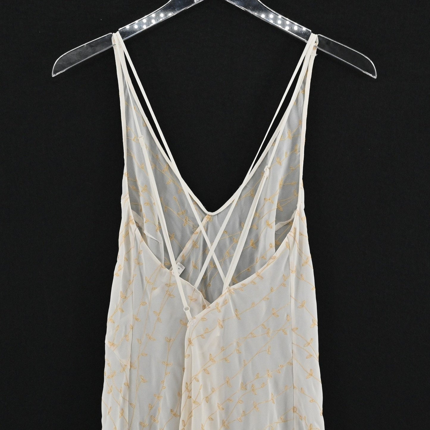 Vtg Victorias Secret Embroidered Slip Dress Size M Chemise Maxi Ethereal Floral