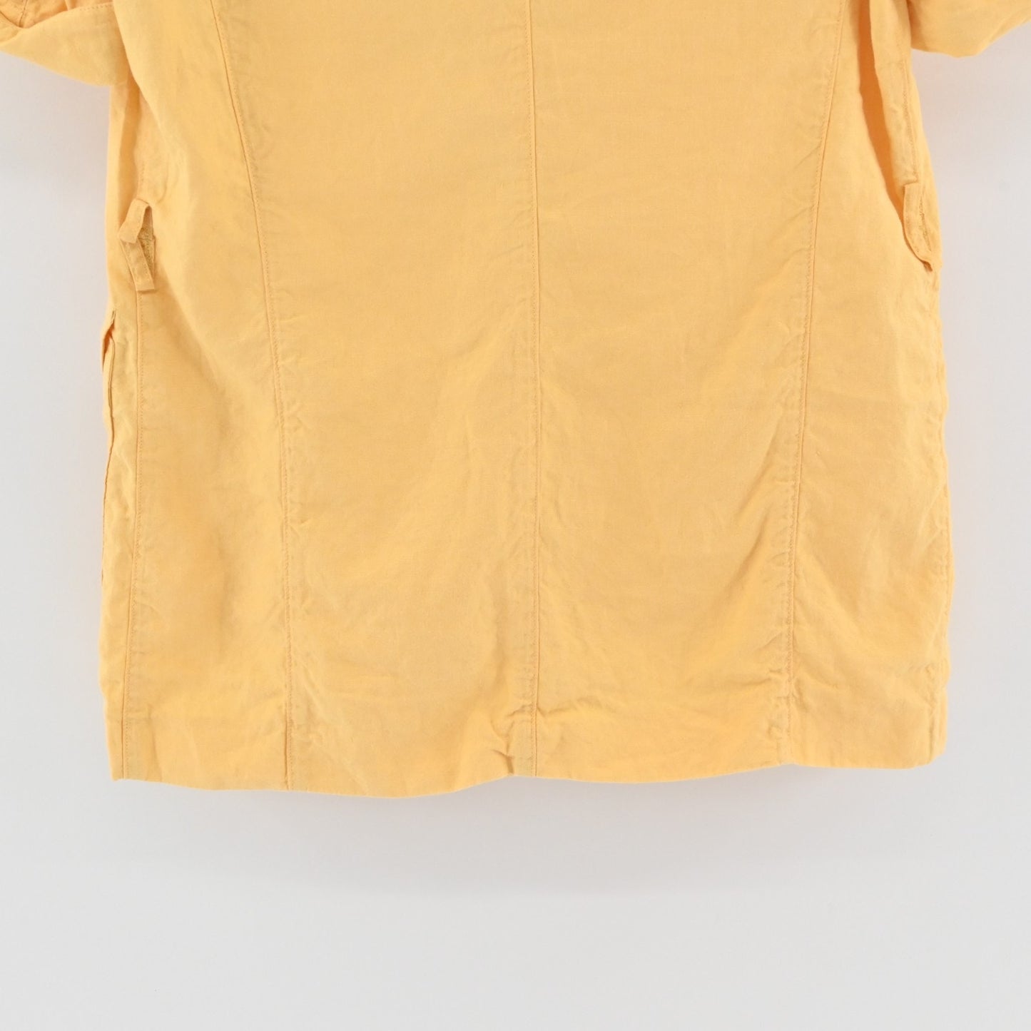 Vtg ESCADA Womens Butter Yellow Linen Top Size 40 Layering Safari Utility 80s