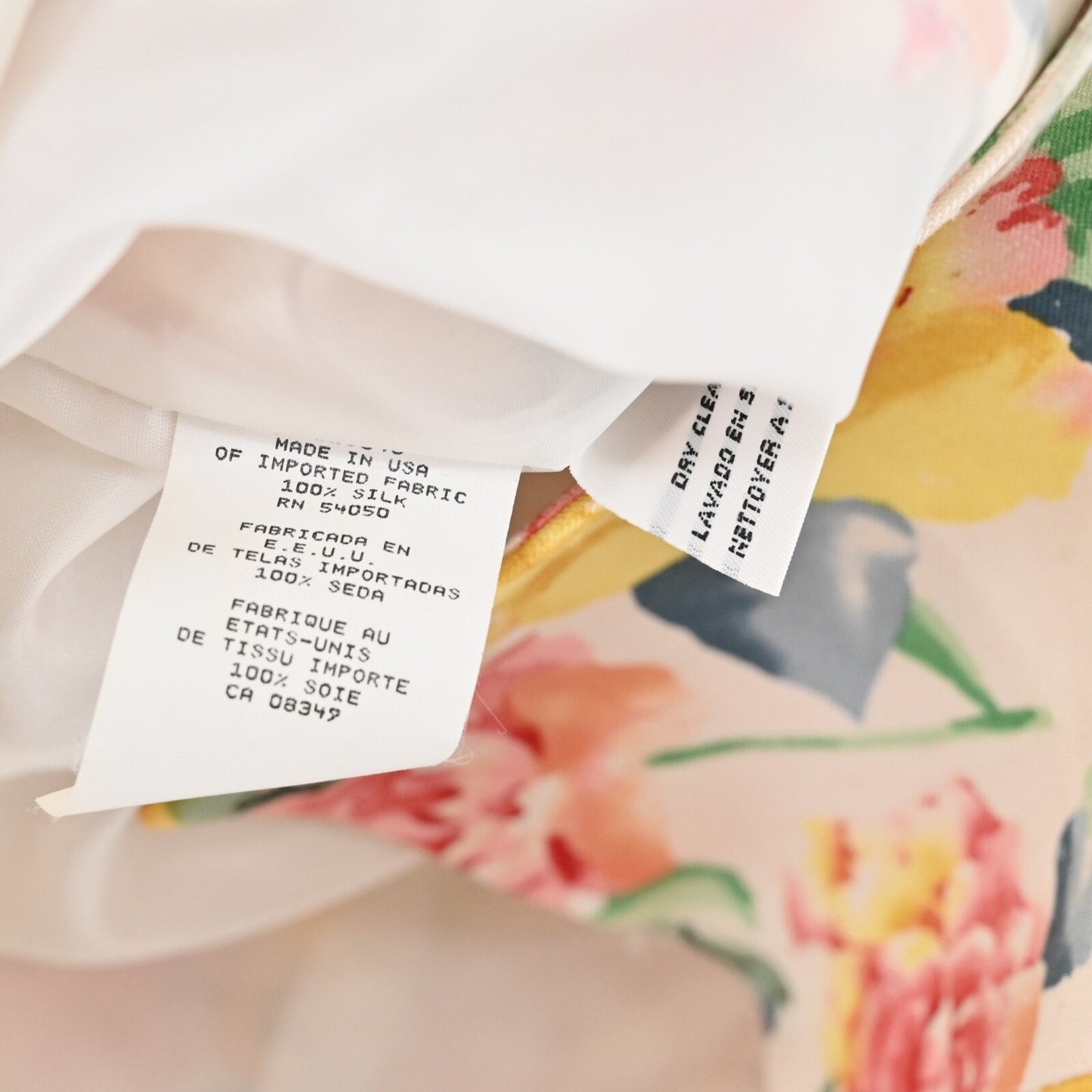Vtg CHRISTIAN DIOR Womens Floral Skirt Suit Sz 2 Silk Short Sleeve Retro USA 80s