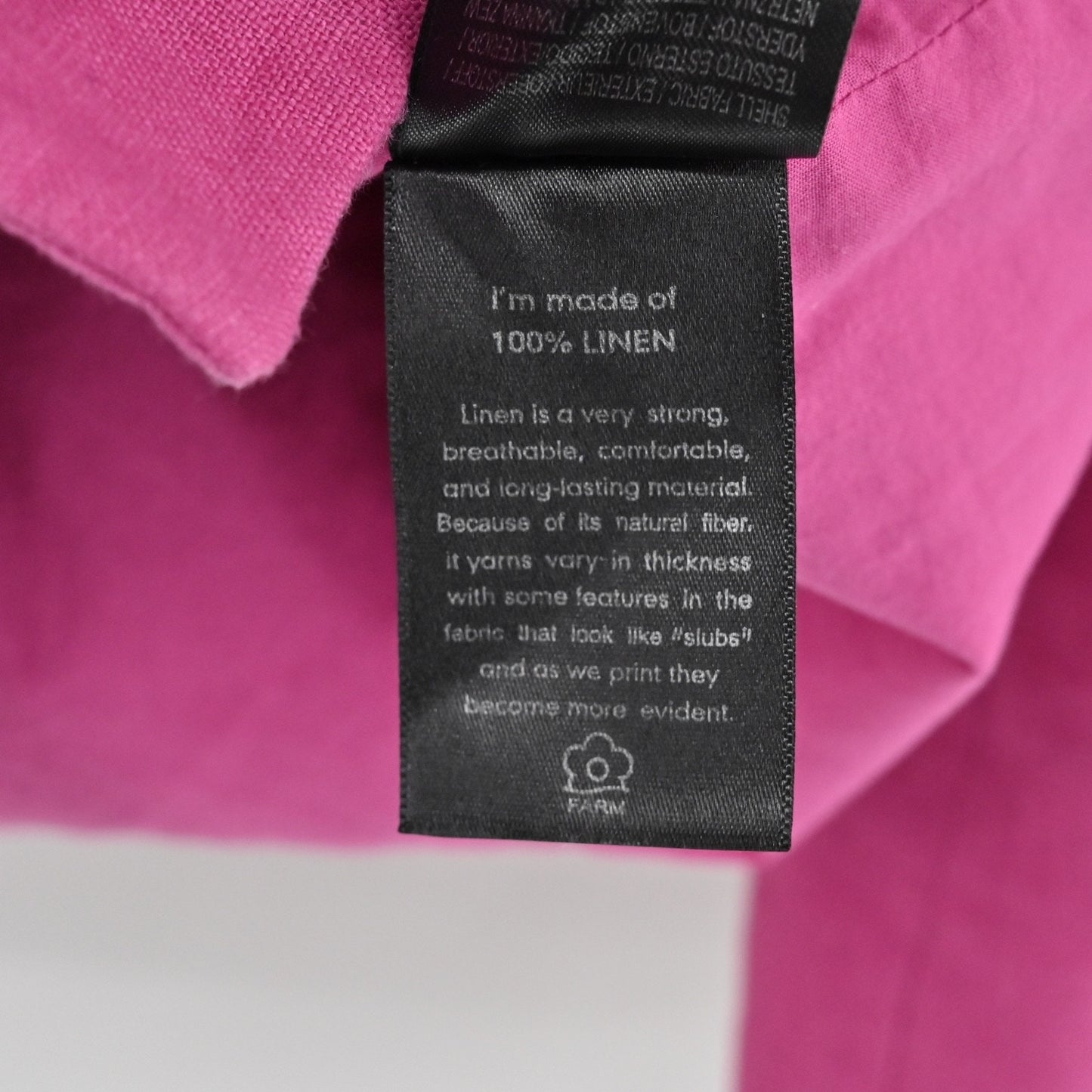 FARM RIO Womens Oversized Linen Blazer Size M Pink Single Breasted Shoulder Pads