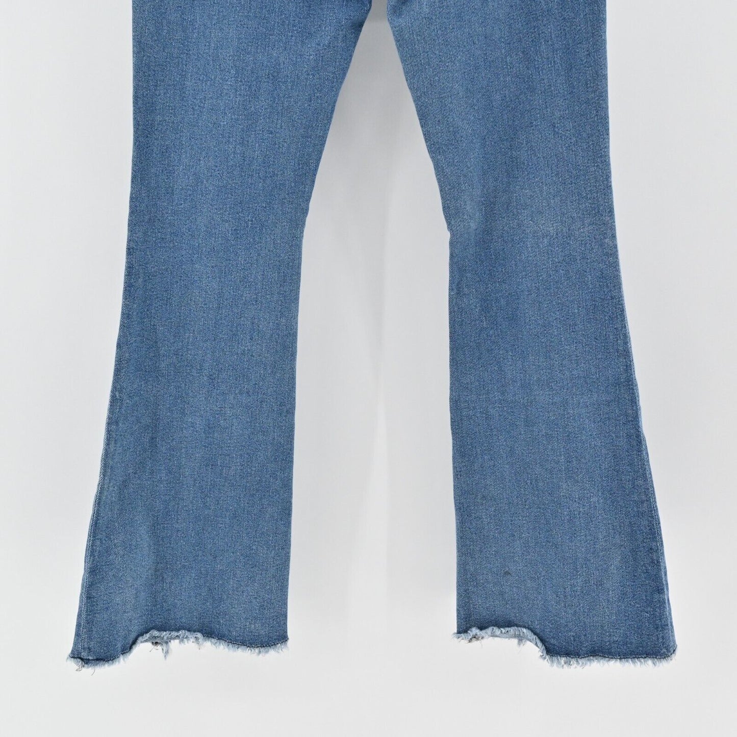 7FAM Jeans Womens Size 29 Luxe Vintage High Rise Slit Blue Denim Flare Raw Hem