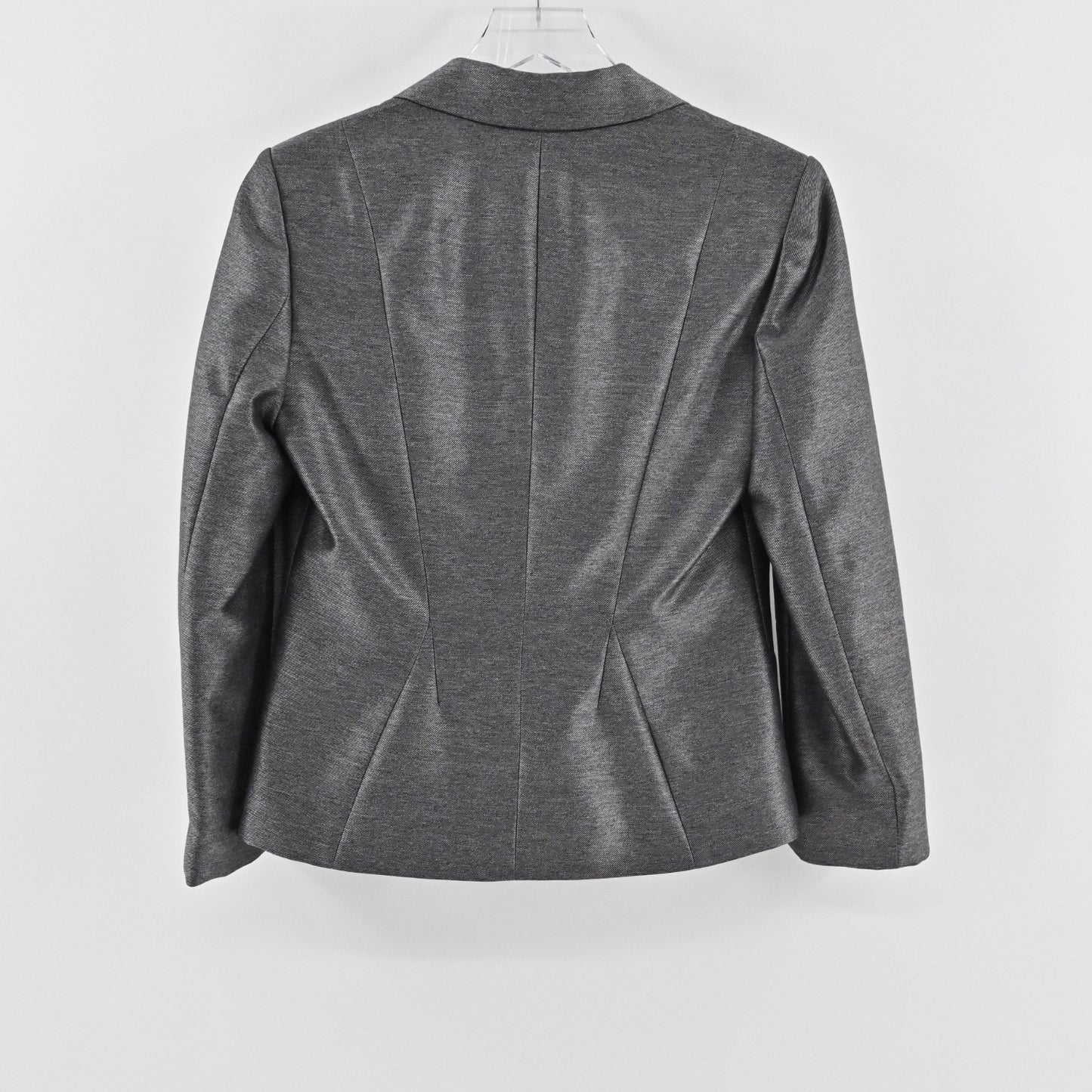 Calvin Klein Womens Twill Blazer Sz 6 Gray Pockets Minimalist Office Career Chic