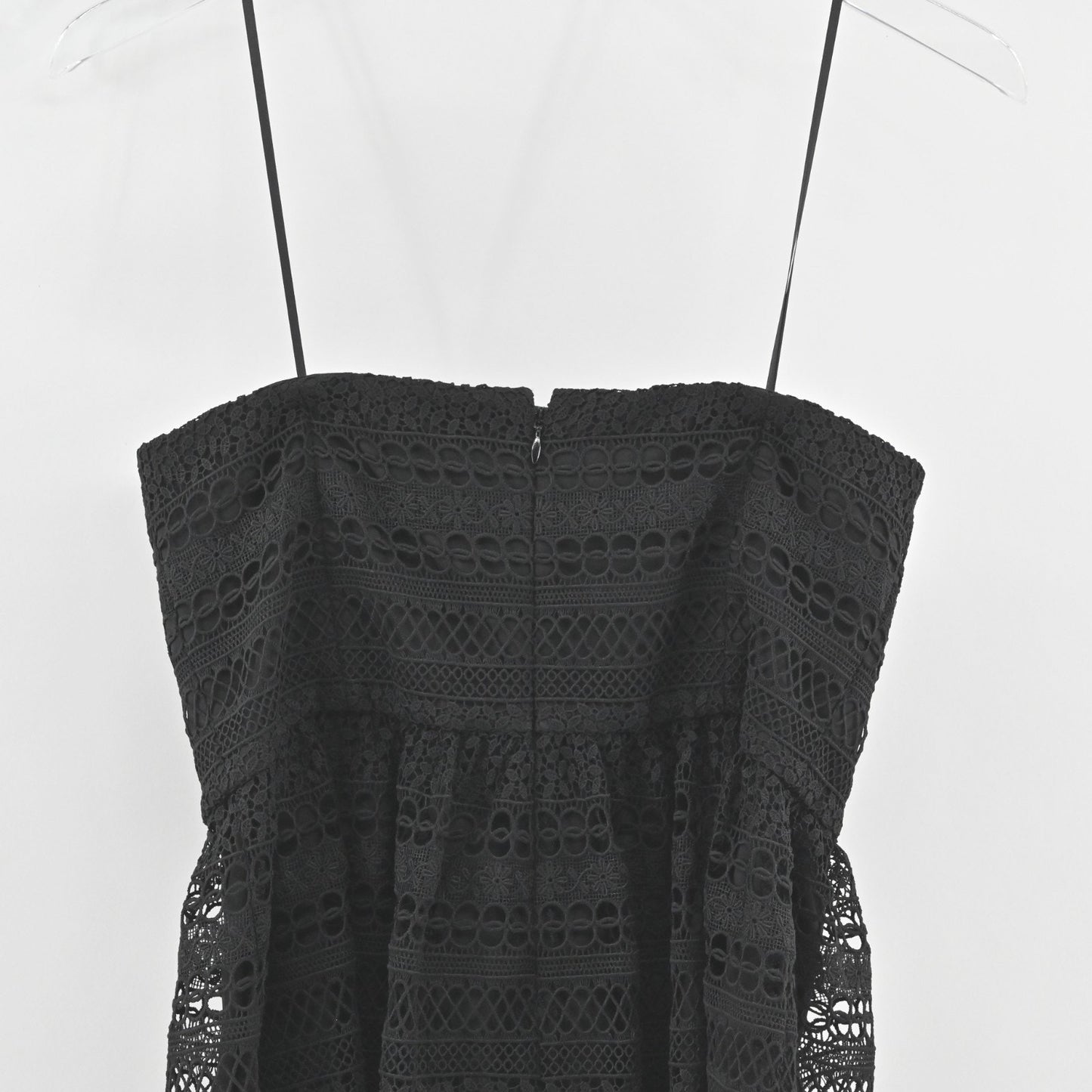 J Crew Collection Stanbury Strapless Midi Dress Size 4 Black Mixed Lace Overlay