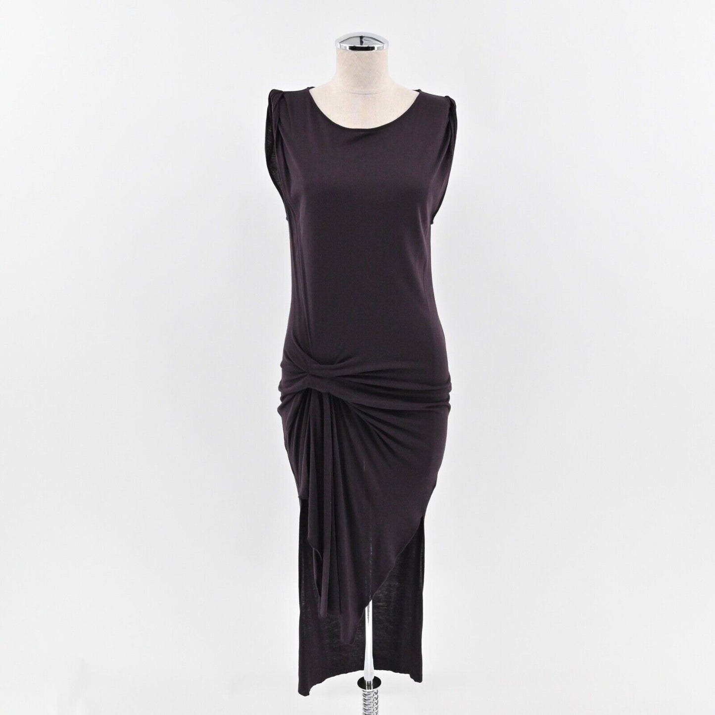 ALLSAINTS Dress Size S Purple Wool Blend Sleeveless Ruched Riviera Jersey Shift
