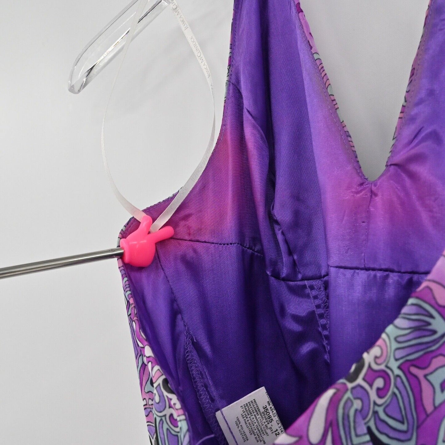 Vtg GUNNE SAX Dress Womens Size 3 Purple Paisley Millennium 2000 Halter Maxi USA