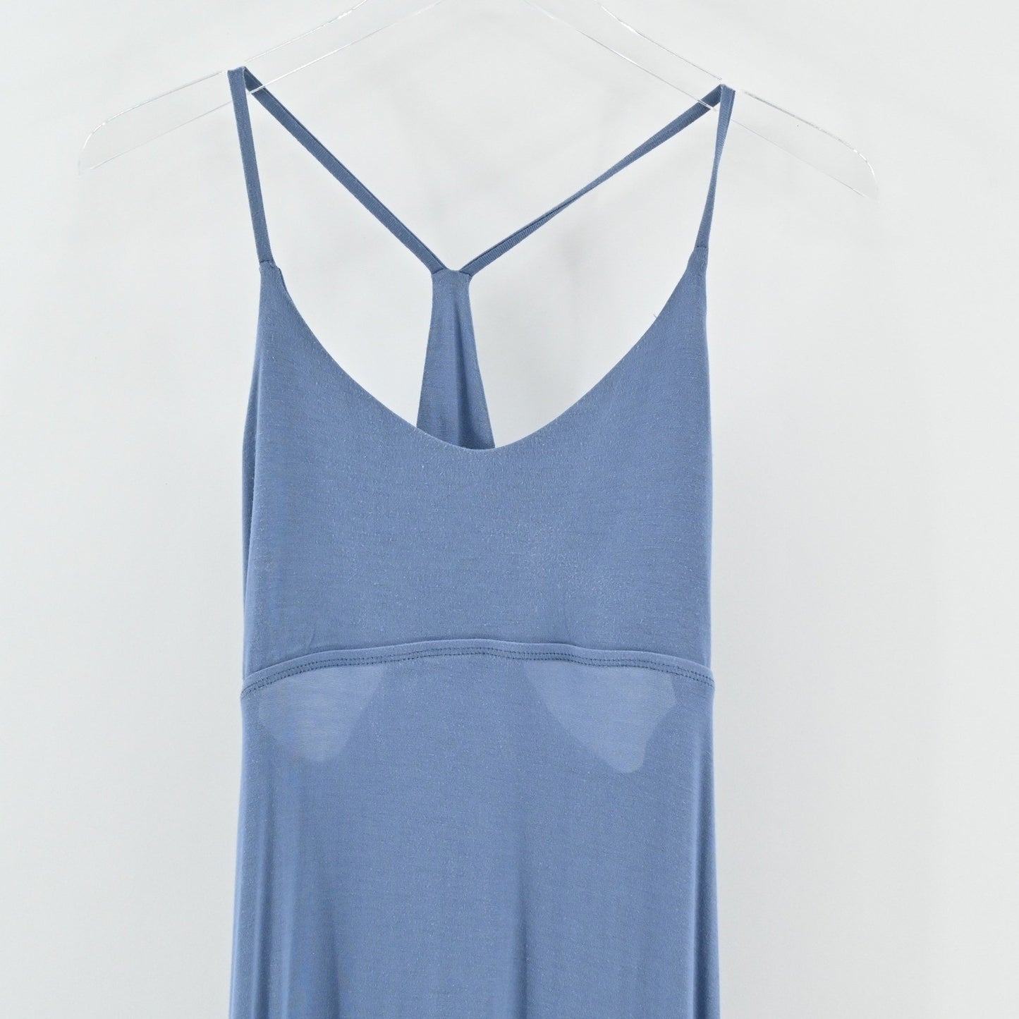 Body Glove Maxi Dress Medium Blue Sleeveless Y Back Casual Rayon Blend