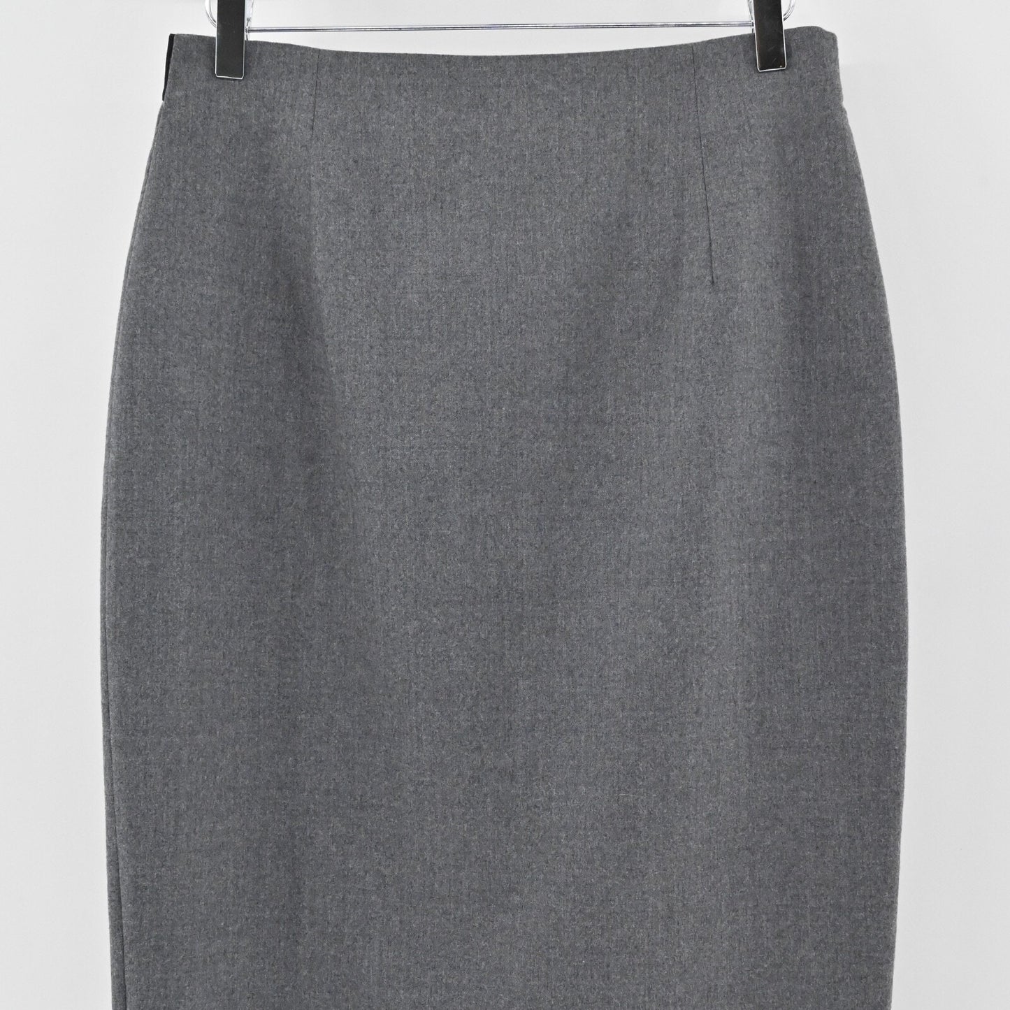 LES COPAINS Gray Wool Skirt Size 46 Knee Length Pencil Minimalist Career Luxury