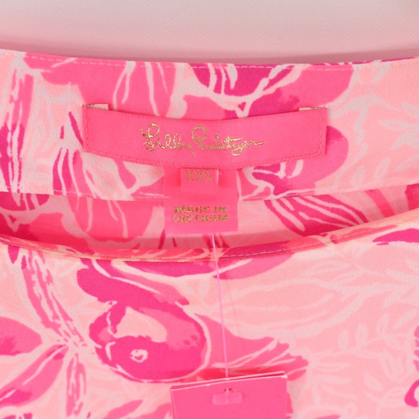 LILLY PULITZER Womens Langston Top Size XXS Coral Reef Tint Flamingle Vacation