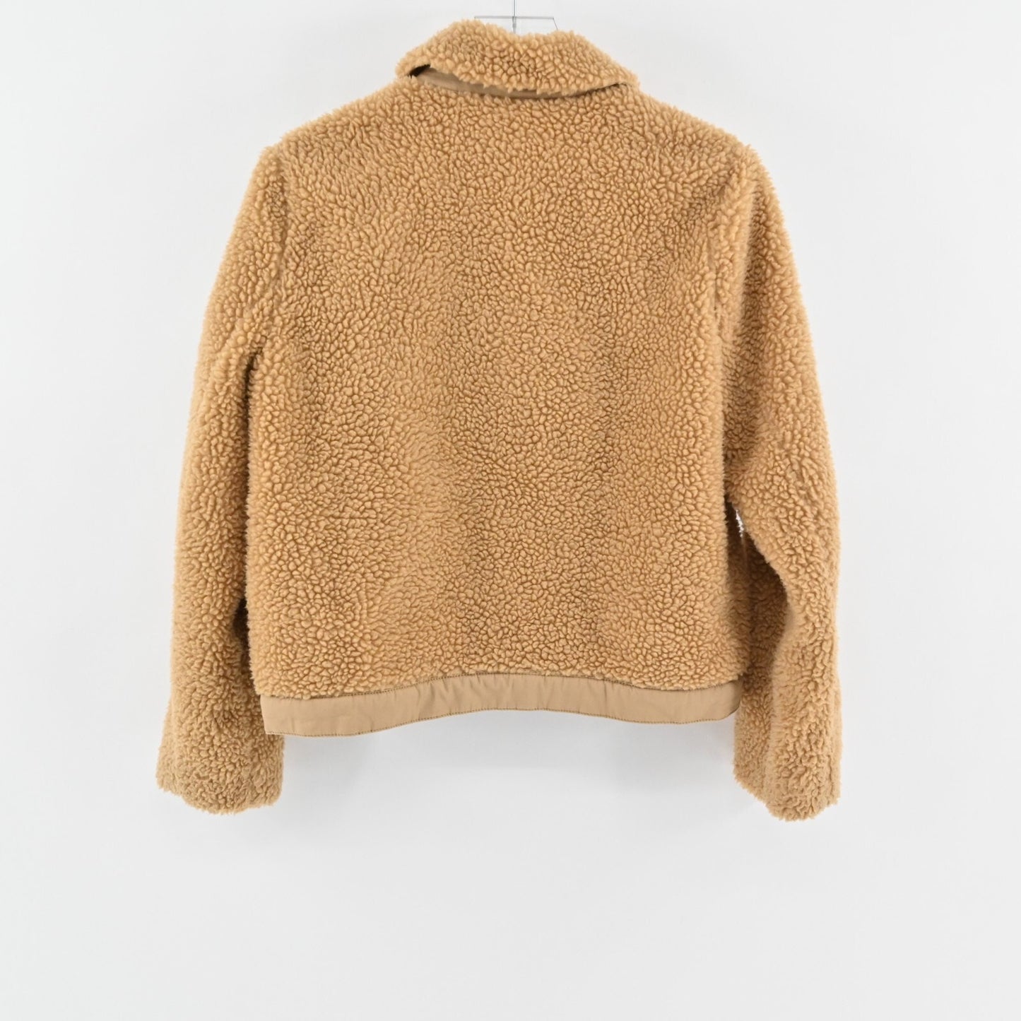 Madewell Portland Sherpa Camel Jacket Women M Faux Fur Button Front Teddy Coat