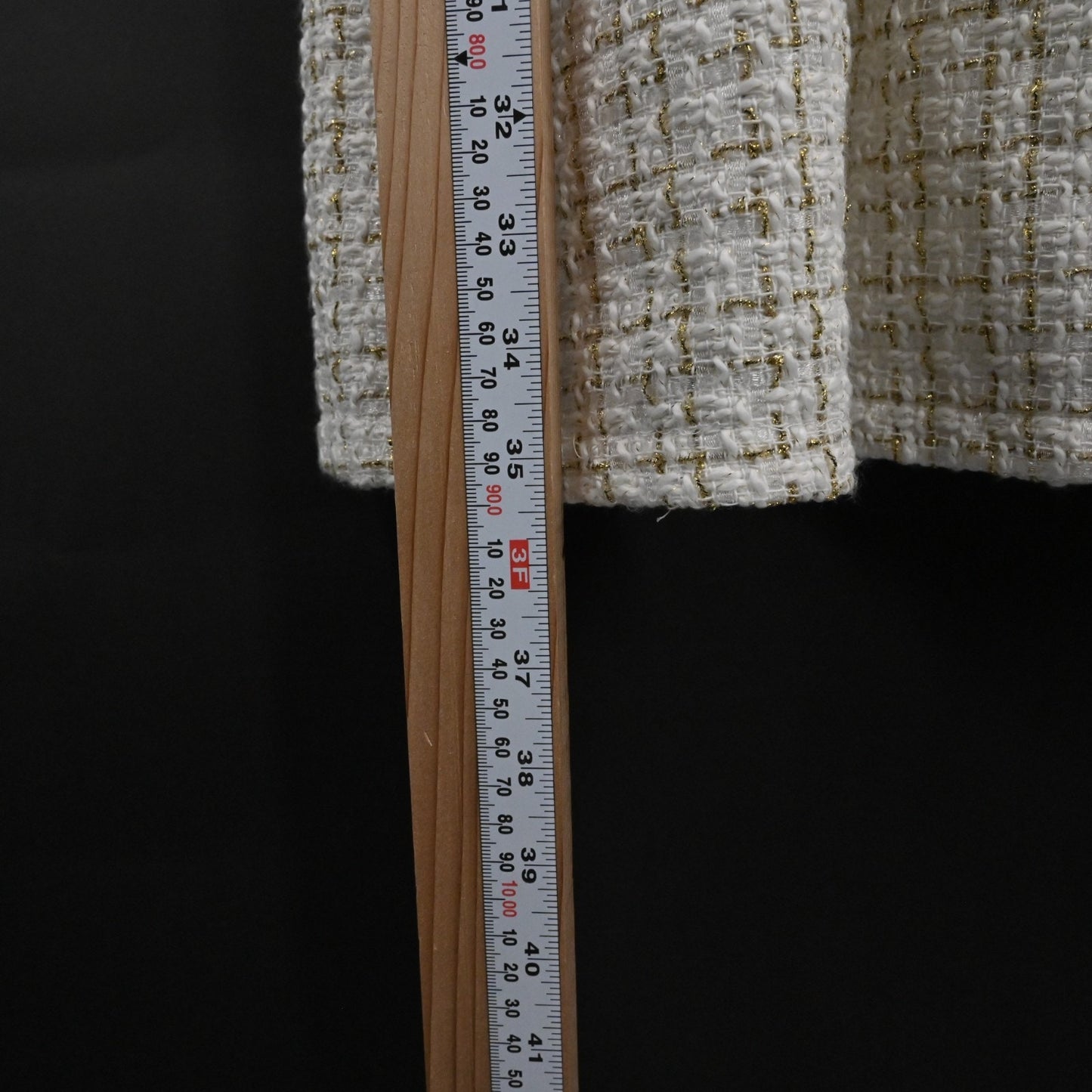 Simply Southern Tweed Puff Sleeve Dress Size M Square Neck Tiered Ivory Gold NEW