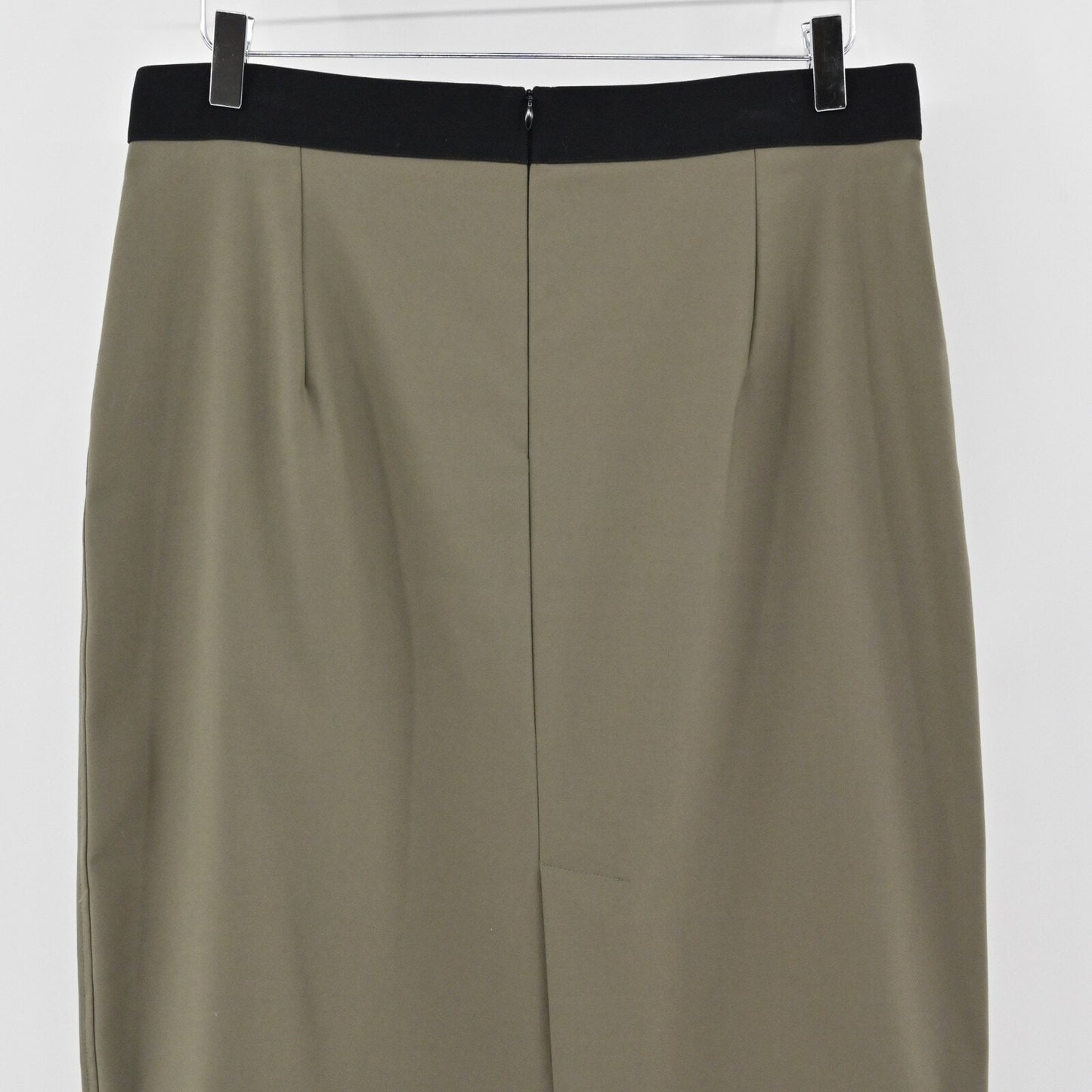 LES COPAINS Green Skirt Size 48 Olive Cotton Stretch Knee Length Pencil Luxury