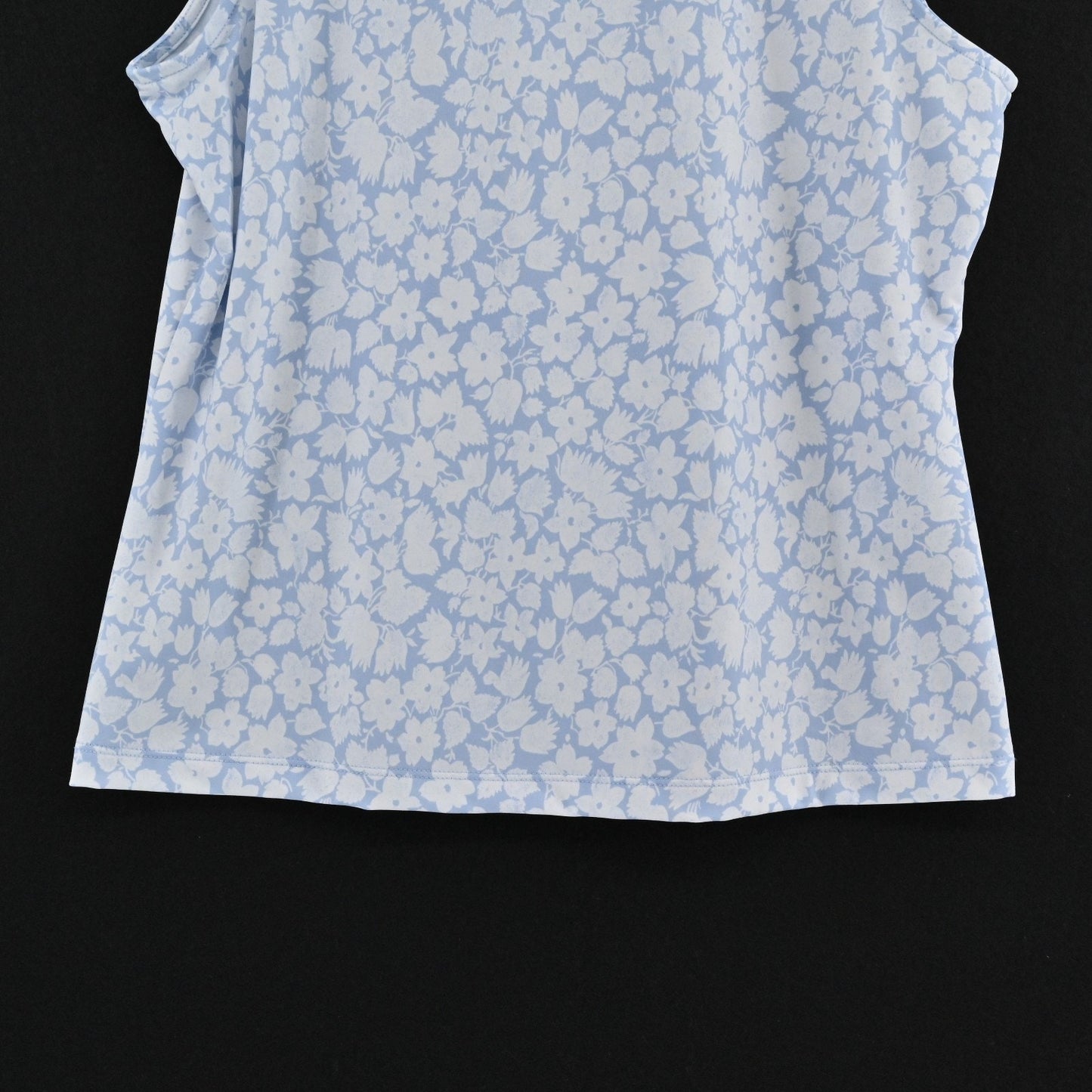 Laura Ashley Womens Polo Shirt Top Size M Sleeveless Blue Floral Golf Tennis