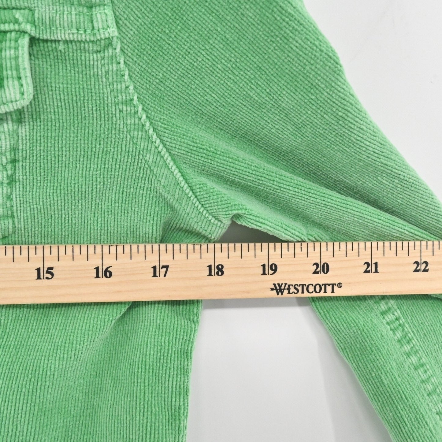 Vtg HUDSON Womens Trucker Jacket Size S Green Corduroy Distressed Made in USA