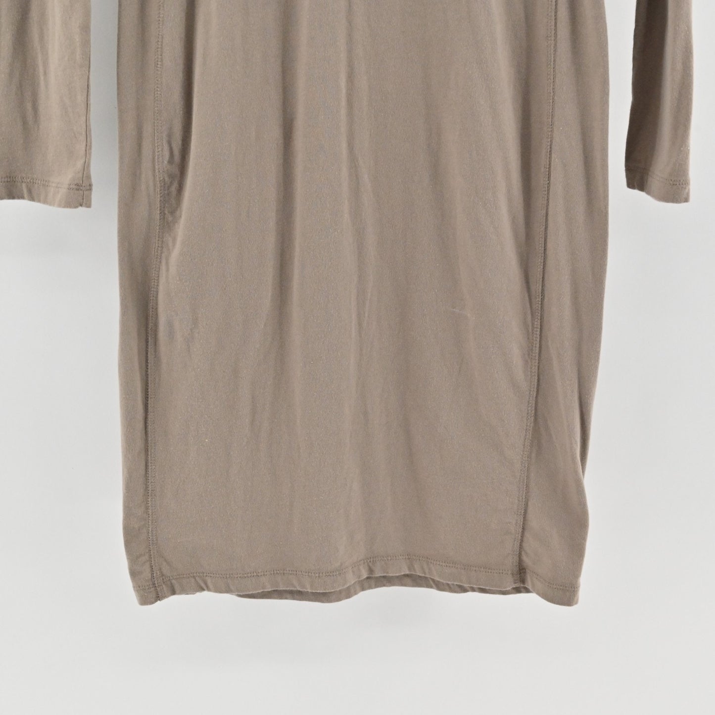 James Perse Cotton Long Sleeve Dress Fawn Taupe Size 2/M Standard Stretch Casual