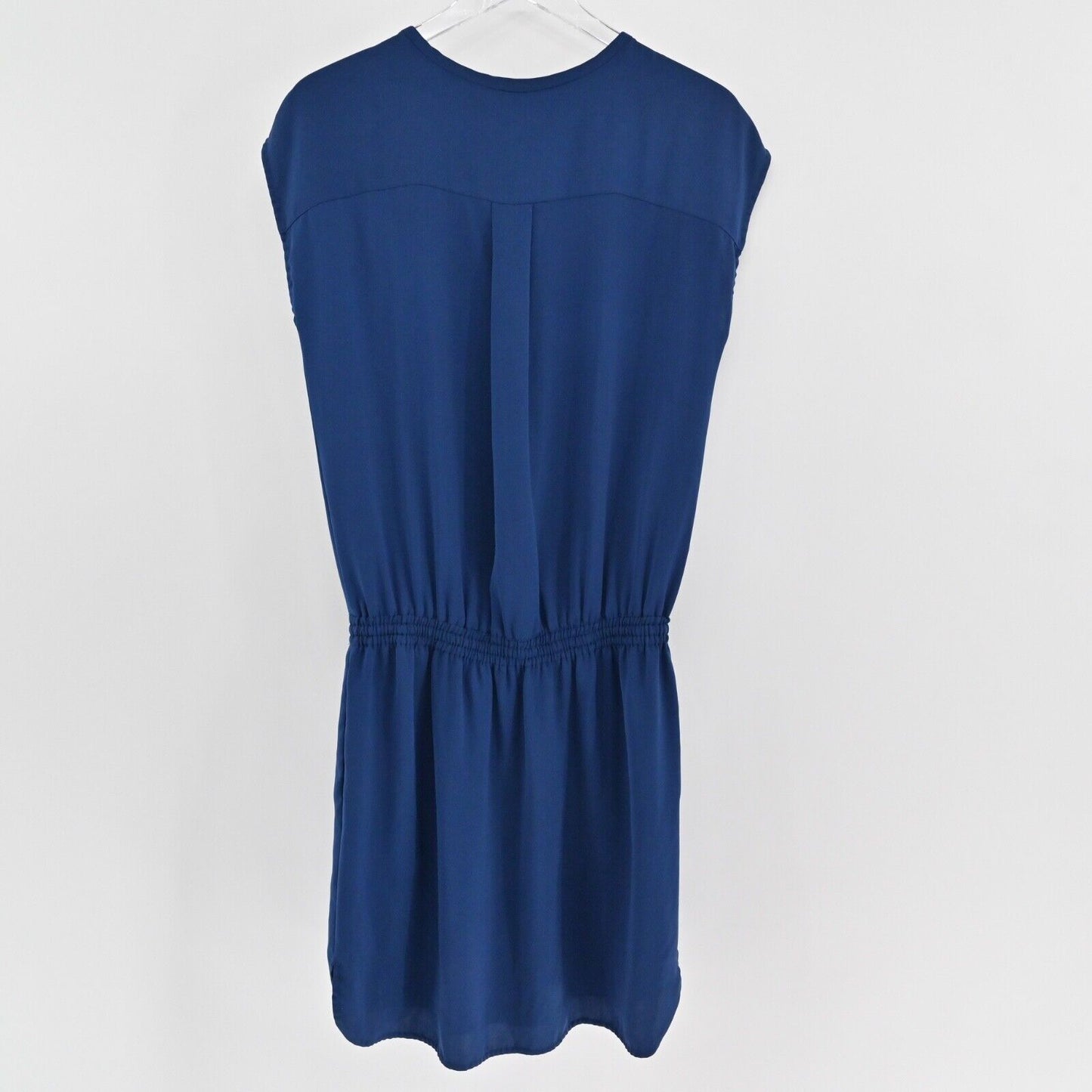 VINCE Dress Size XS Blue Cap Sleeve Drawstring Waist Shirt Capsule Quiet Luxury