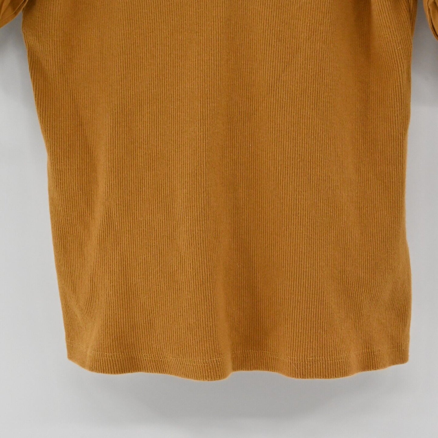 ANTHROPOLOGIE Top Womens Size XS Maeve Puff Sleeve Tie VNeck Mustard Blouse