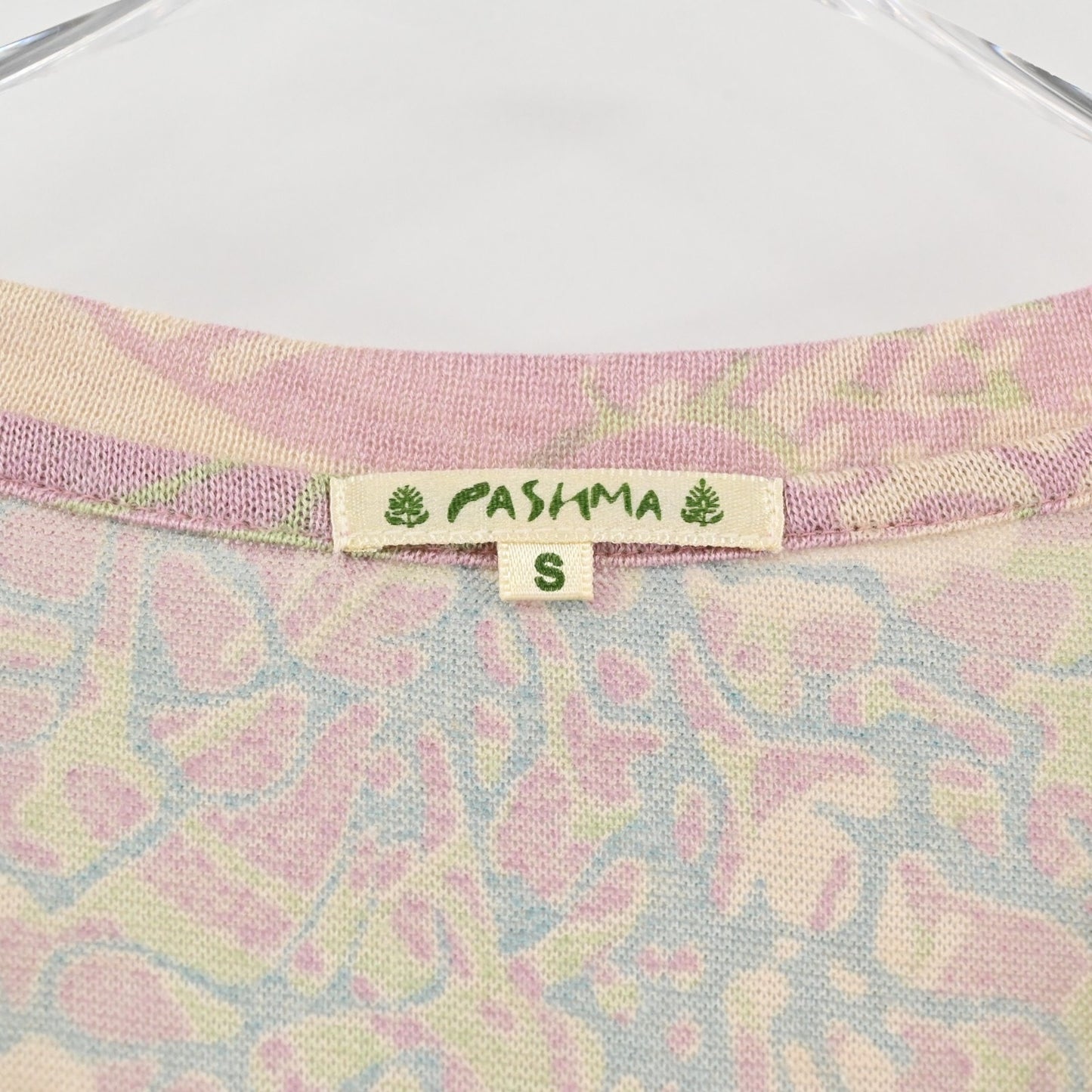 Pashma Womens Silk Cashmere Top Size S Pink Floral Scoop Neck Tee Y2k Boho India