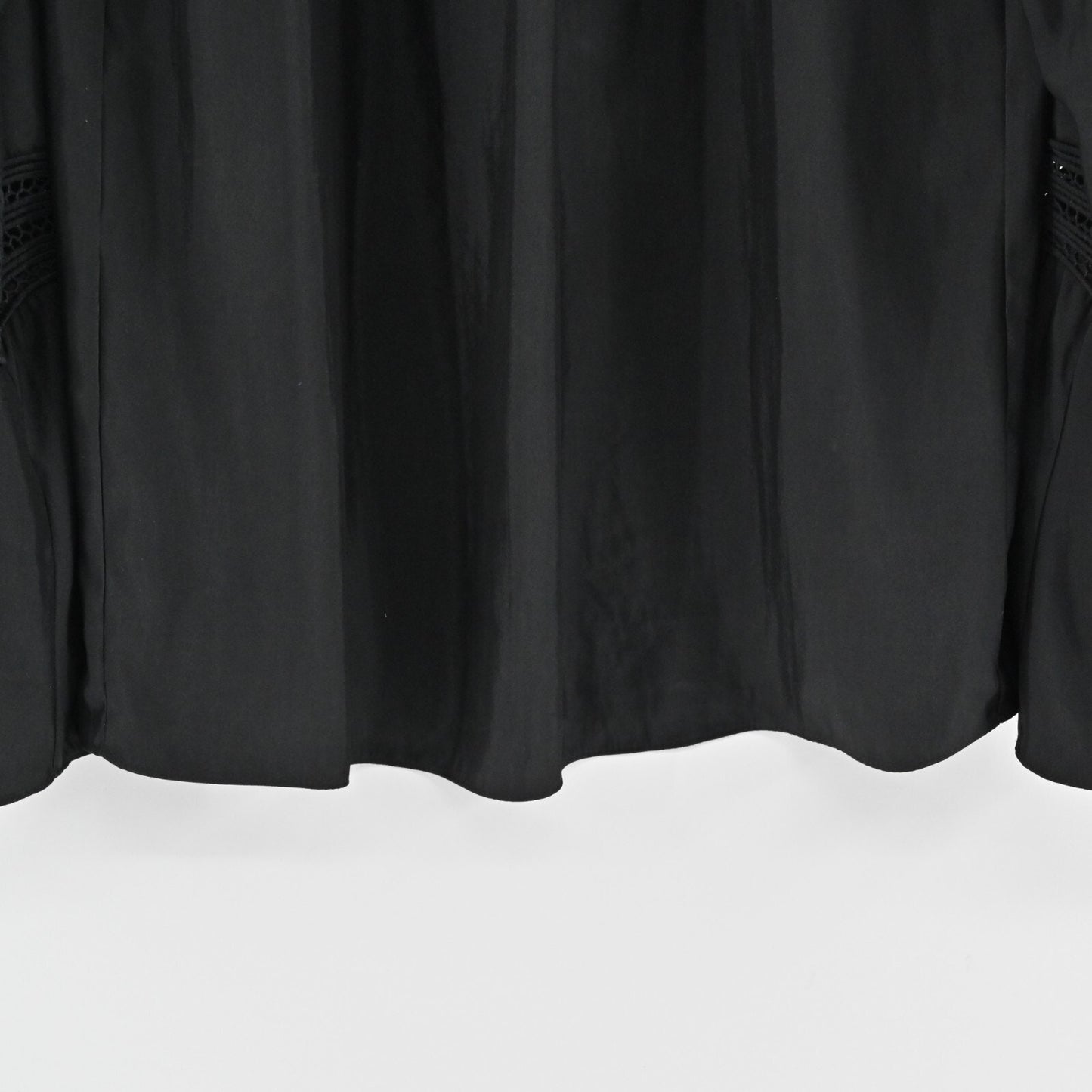 RAMY BROOK Womens Top Size S Black Smocked Keyhole Neck Lace Inset Detail Blouse