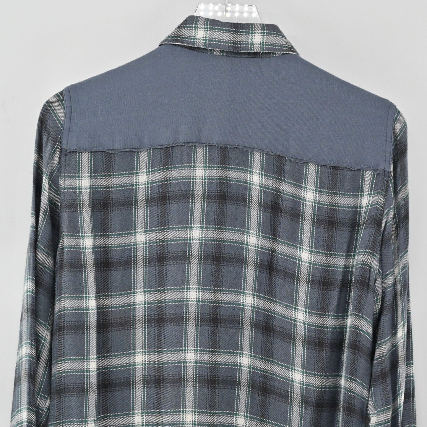 ZADIG VOLTAIRE Top Womens Sz M Drippy Flannel Talmi Carreaux Plaid Button Front