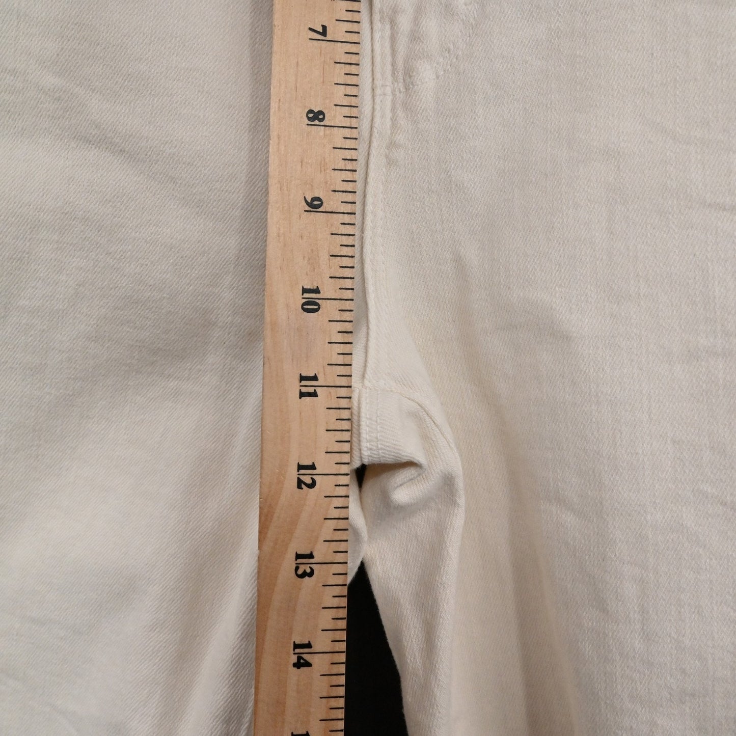 L'Agence Womens Distressed Jeans 27 Cream High Line Skinny Frayed Hem Ripped USA